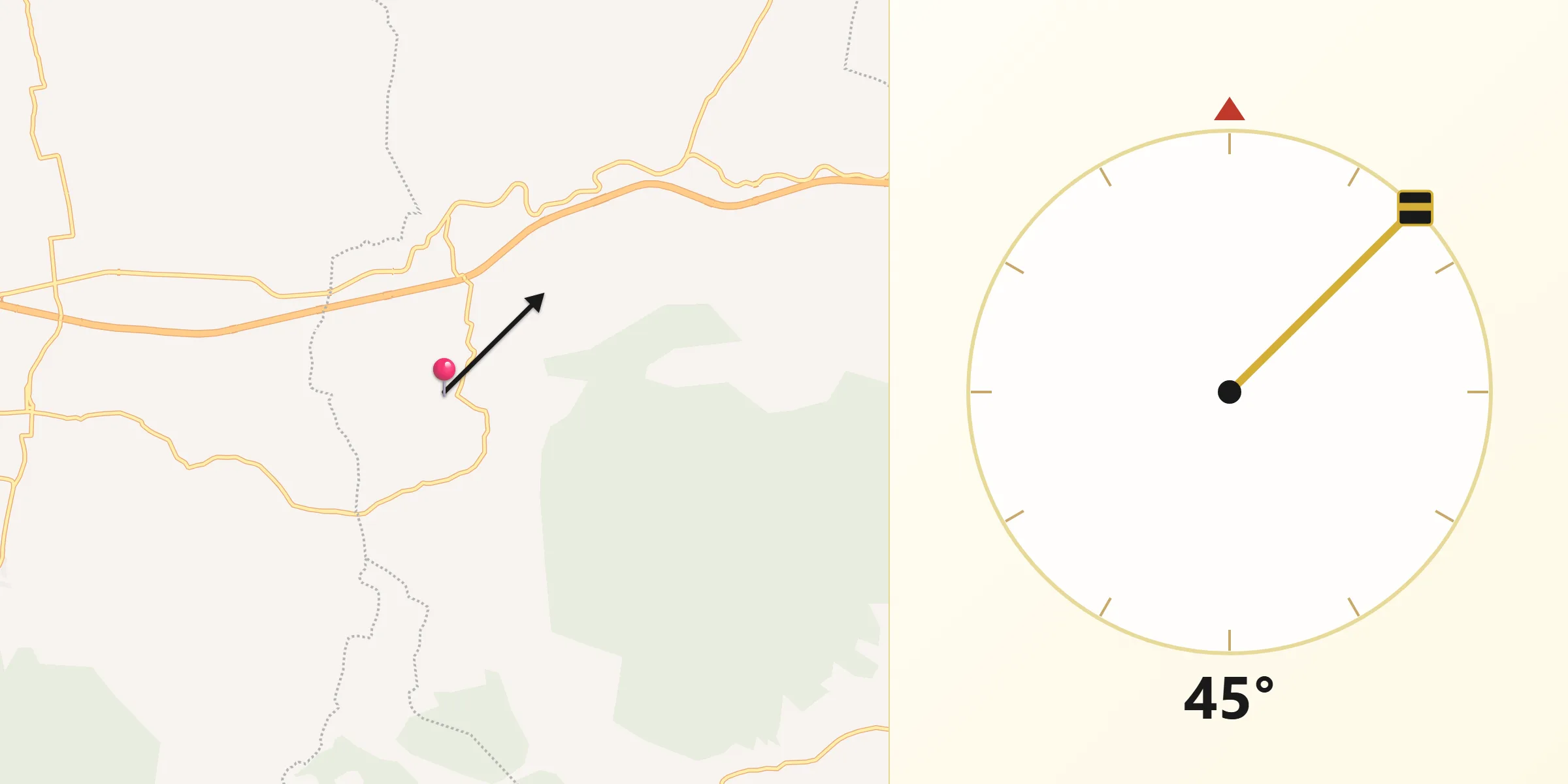 Dirección de la Qibla desde Santiago Puriatzícuaro