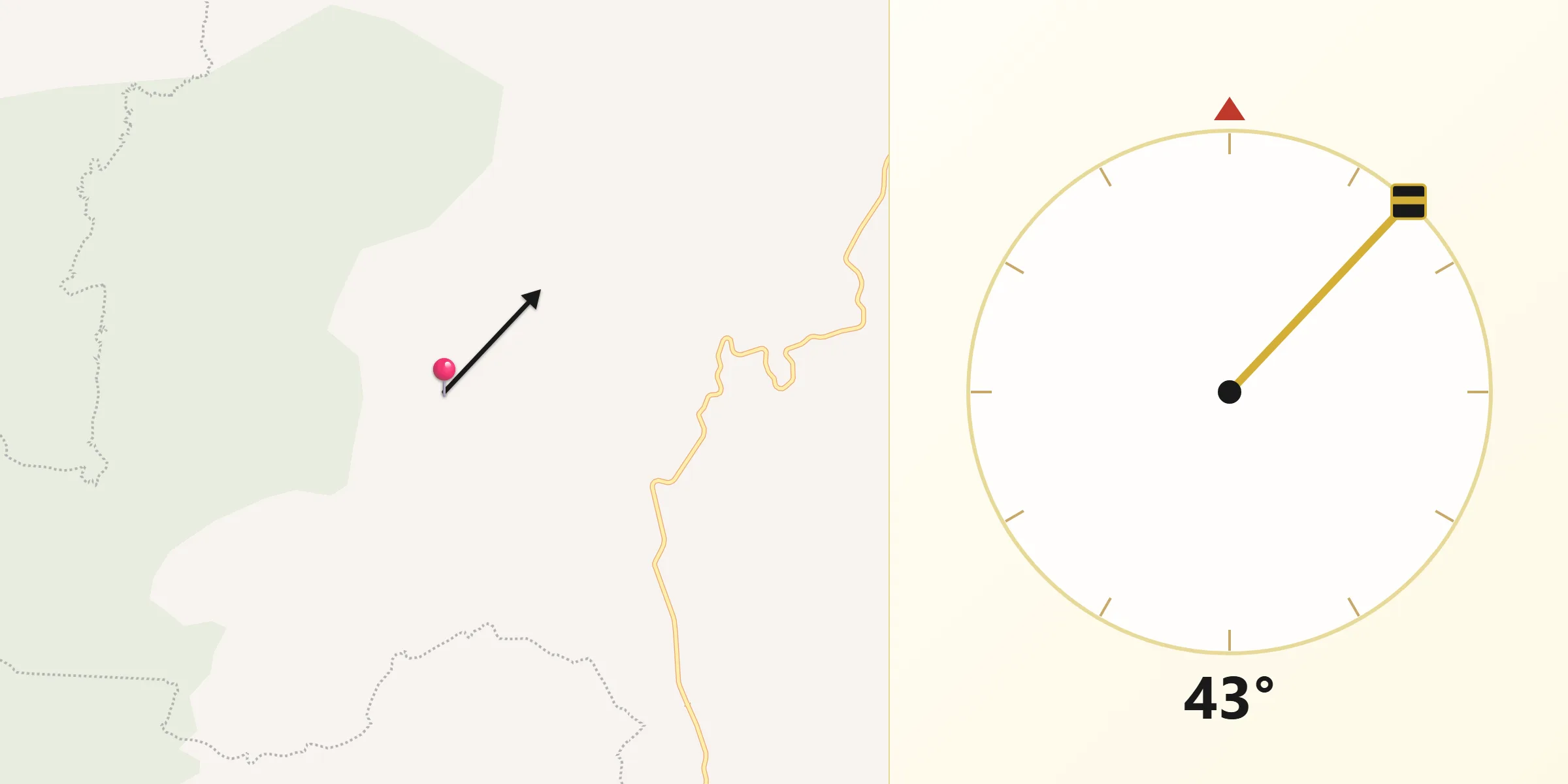Dirección de la Qibla desde La Huevera