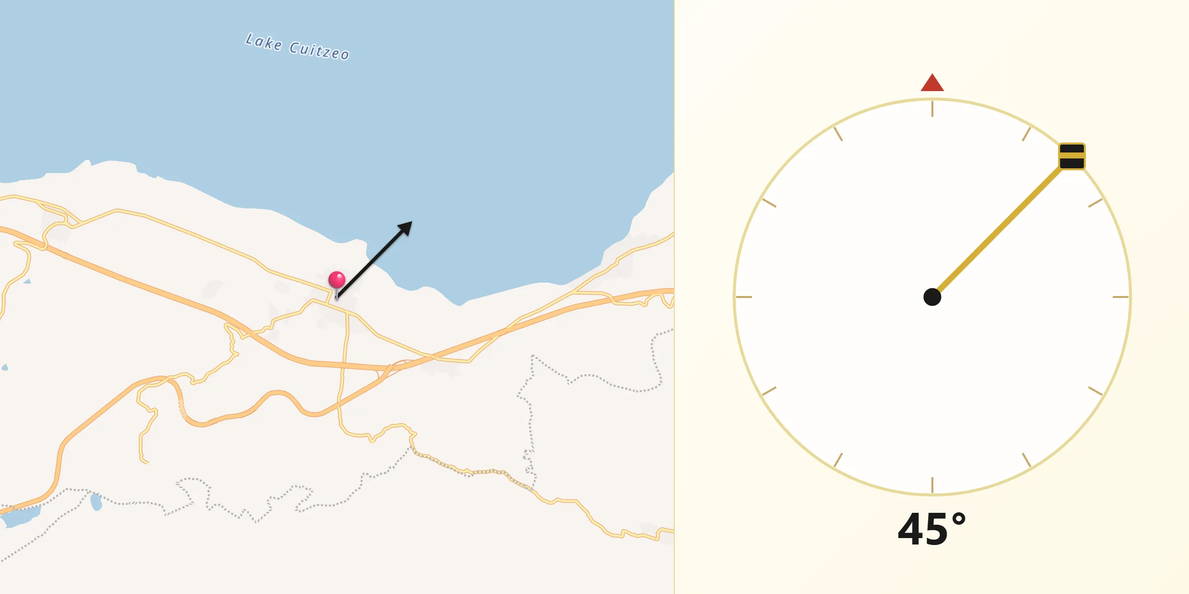 Dirección de la Qibla desde Copándaro de Galeana