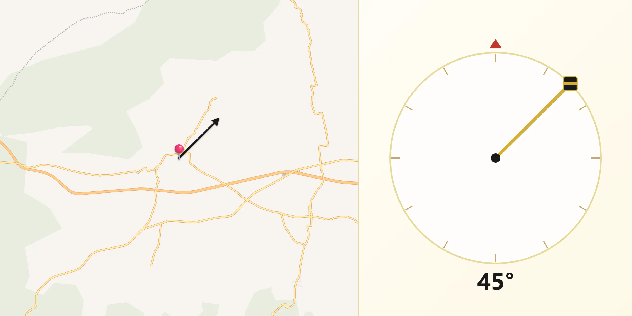 Dirección de la Qibla desde Ucareo