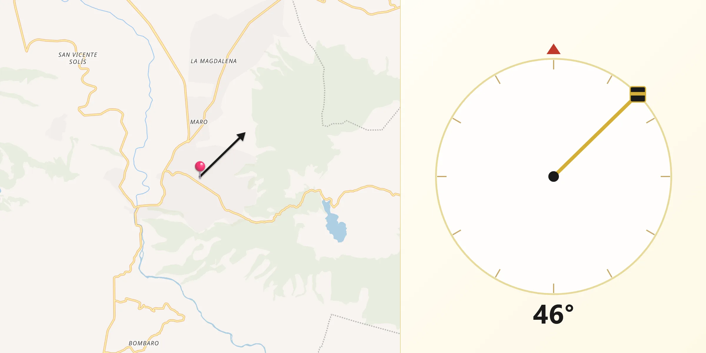 Dirección de la Qibla desde Temascalcingo