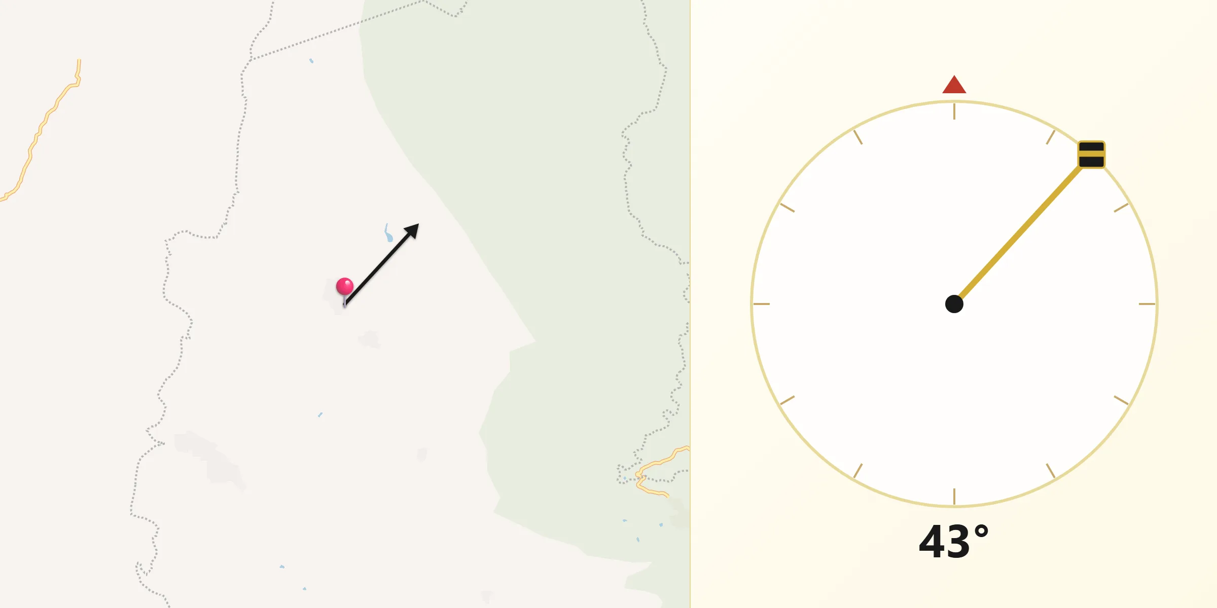 Dirección de la Qibla desde Atarjeas de Covarrubias