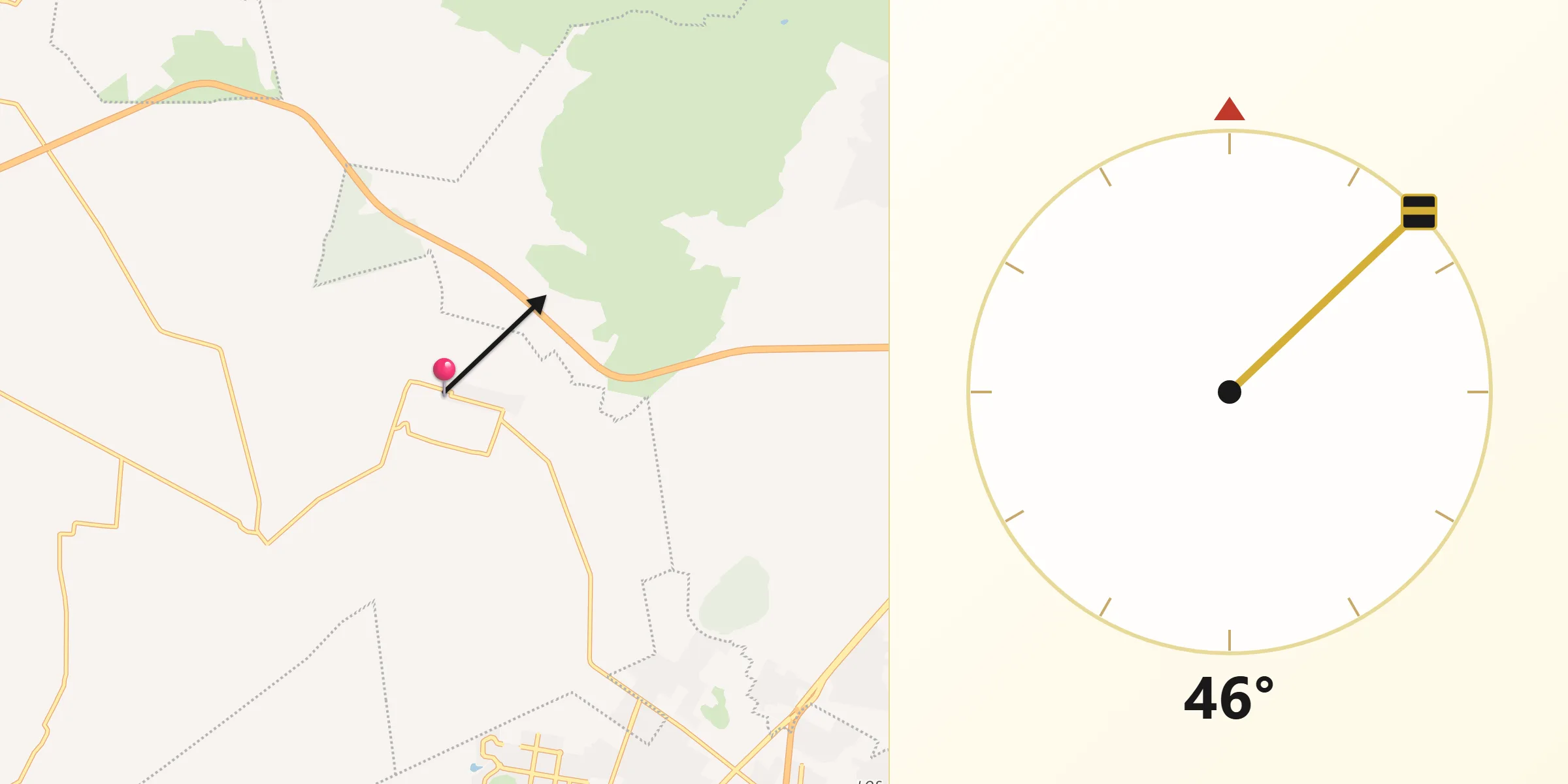 Dirección de la Qibla desde San Francisco Zacacalco