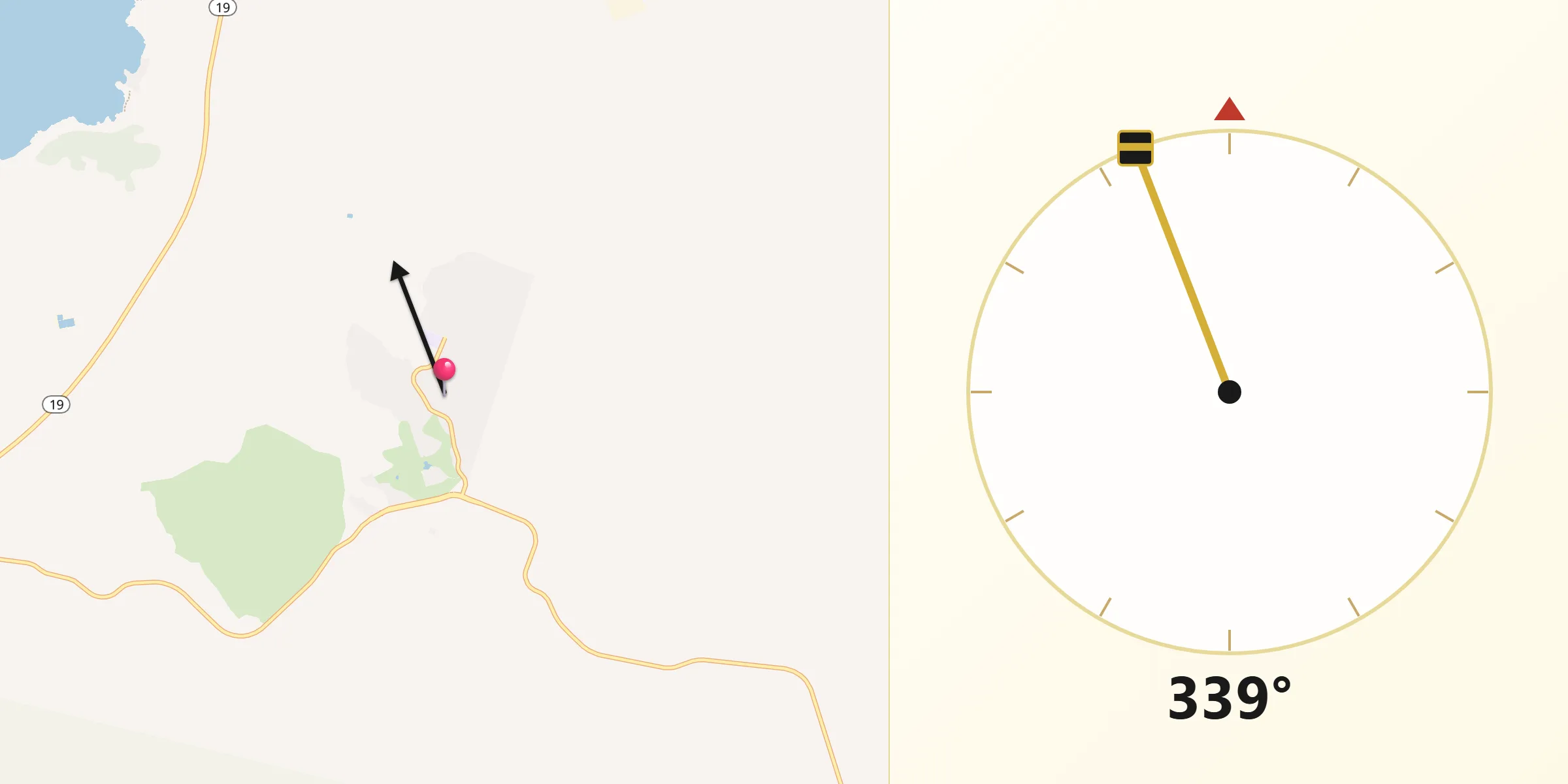Qibla Direction from Waikoloa