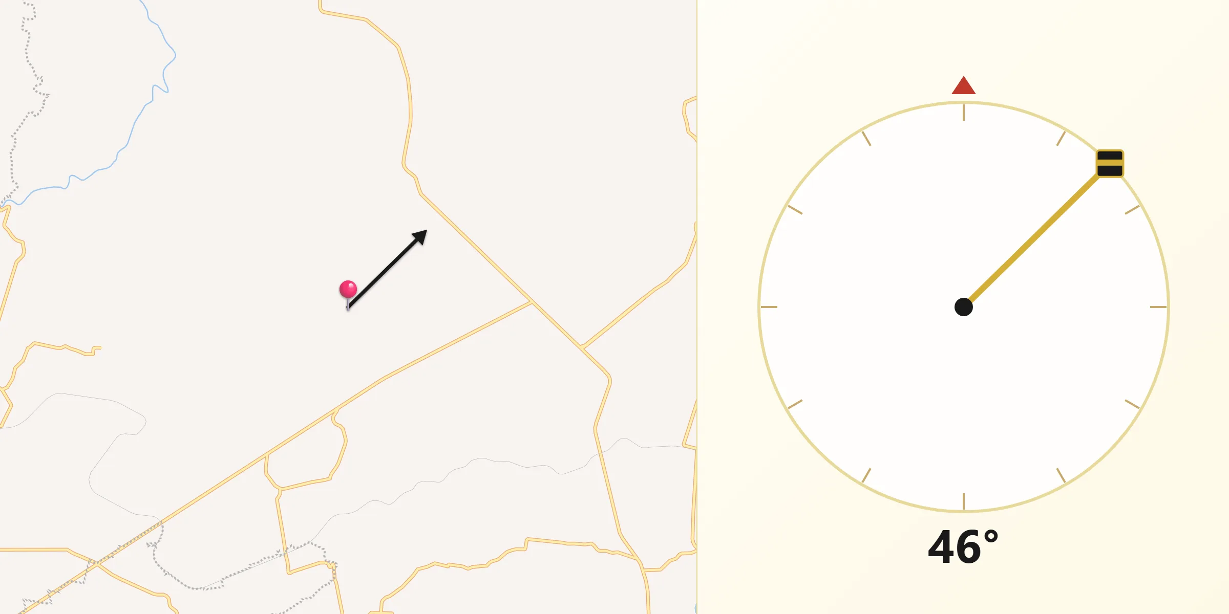 Dirección de la Qibla desde Atotonilco