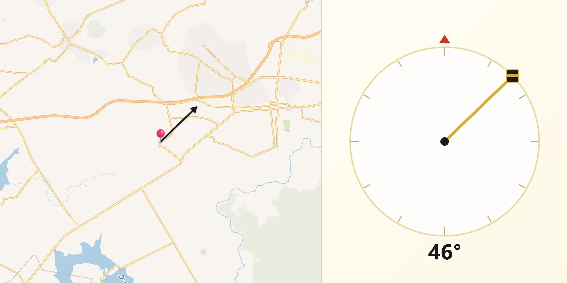Dirección de la Qibla desde El Magueyal