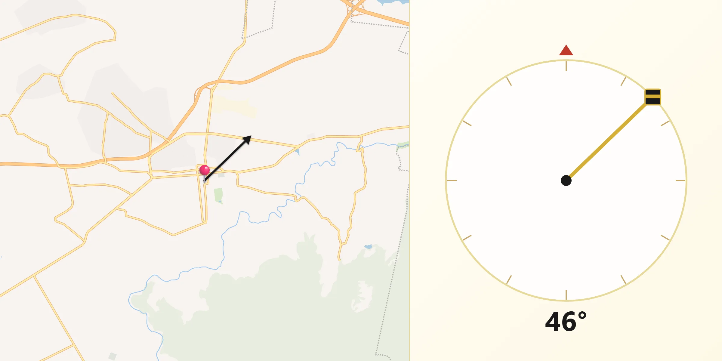 Dirección de la Qibla desde Jilotepec de Molina Enríquez