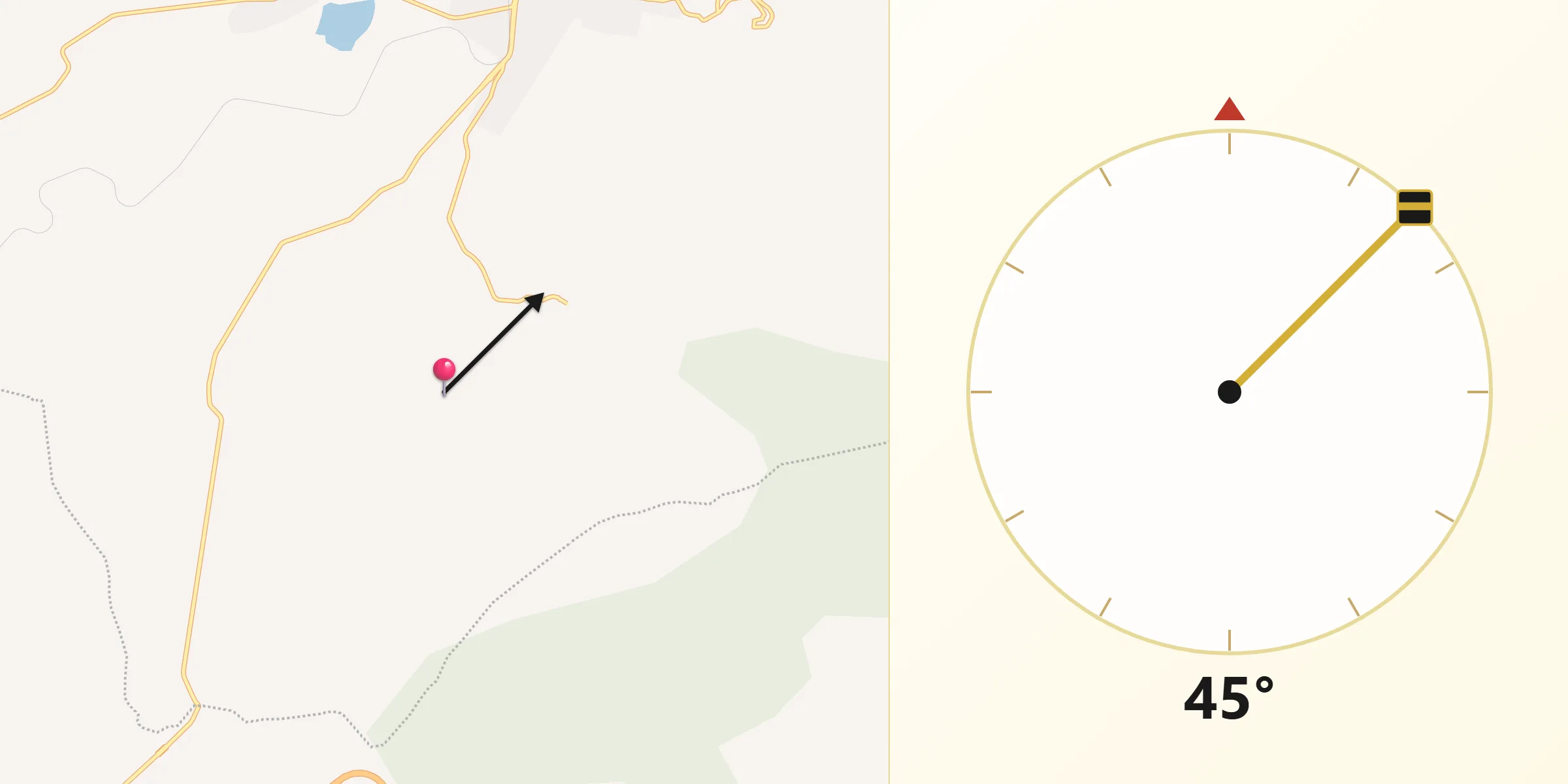 Dirección de la Qibla desde Los Desmontes