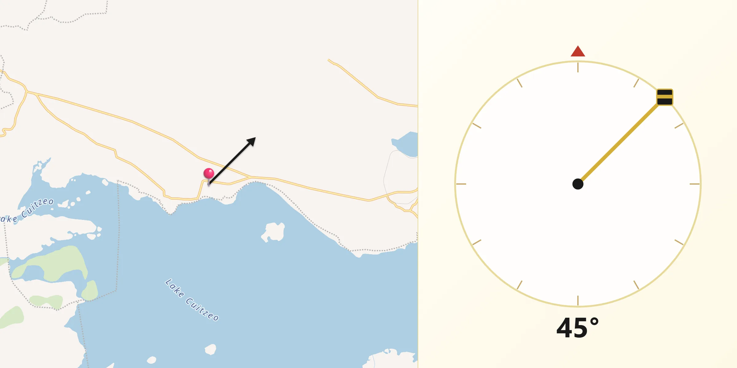 Dirección de la Qibla desde Irámuco