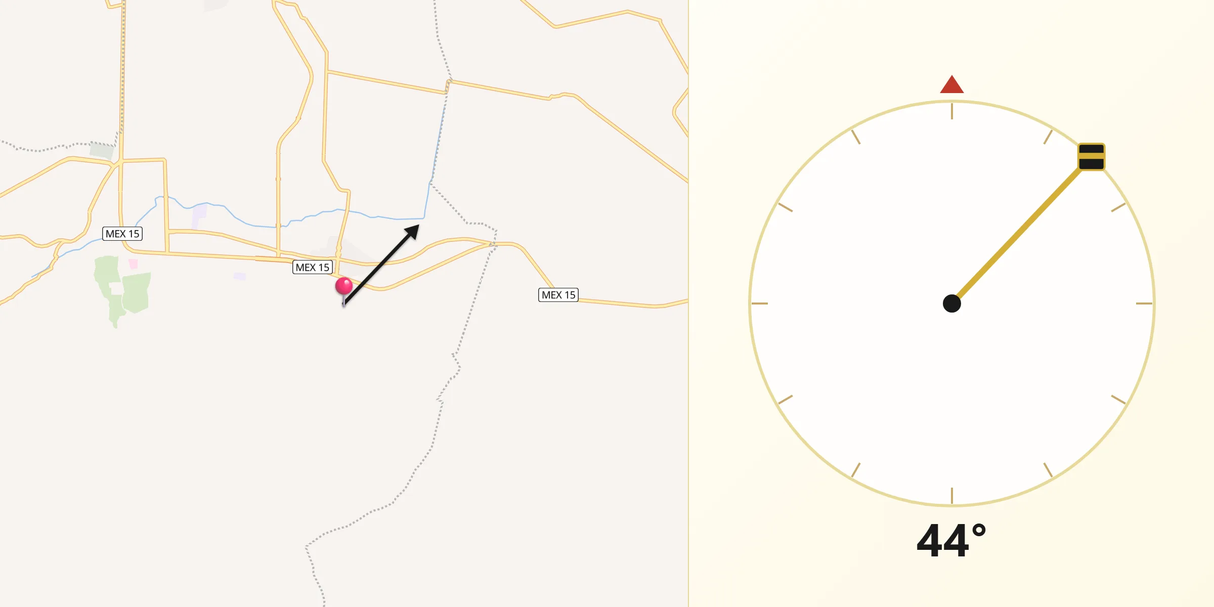Dirección de la Qibla desde Los Remedios