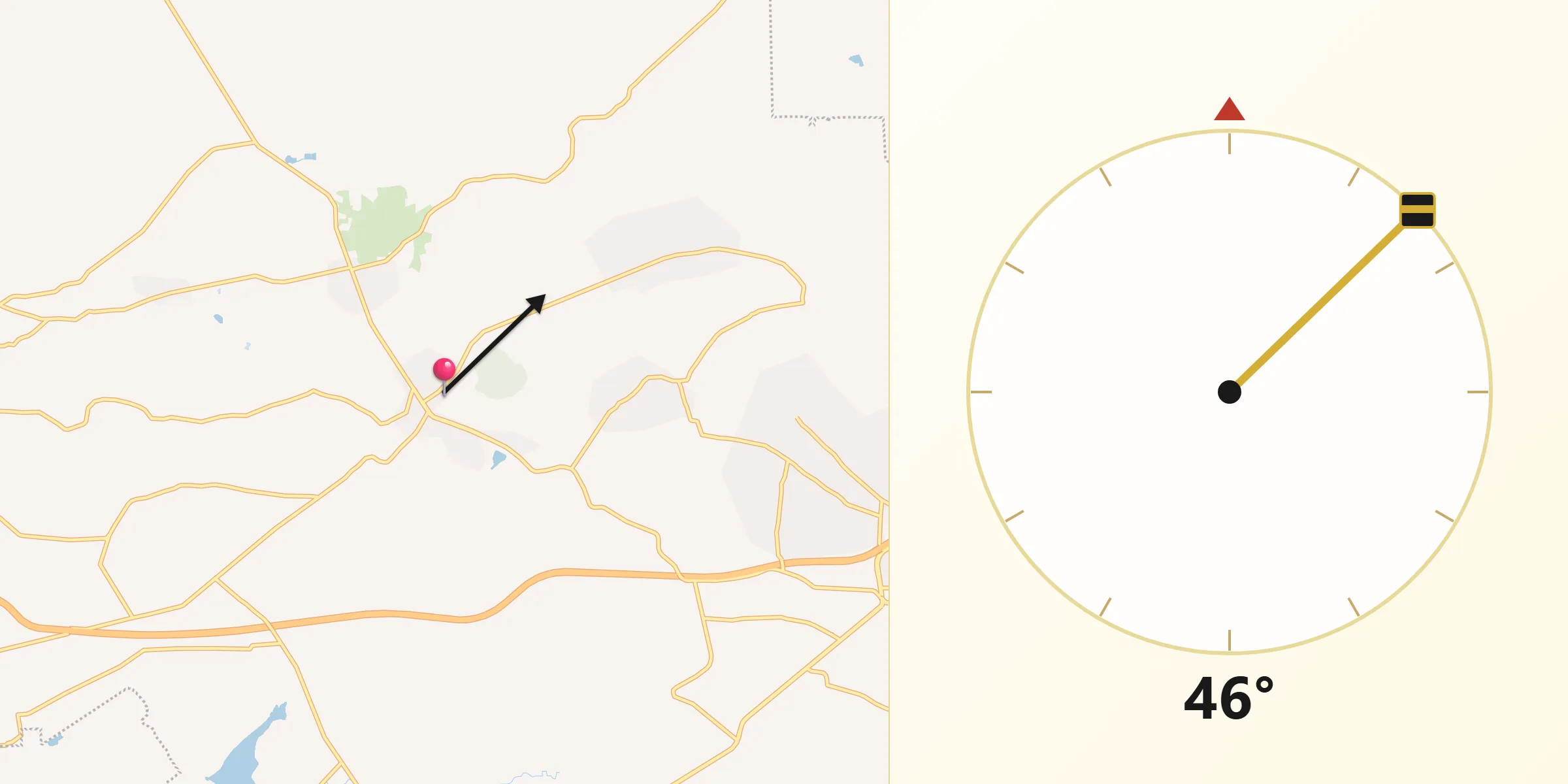 Dirección de la Qibla desde Canalejas