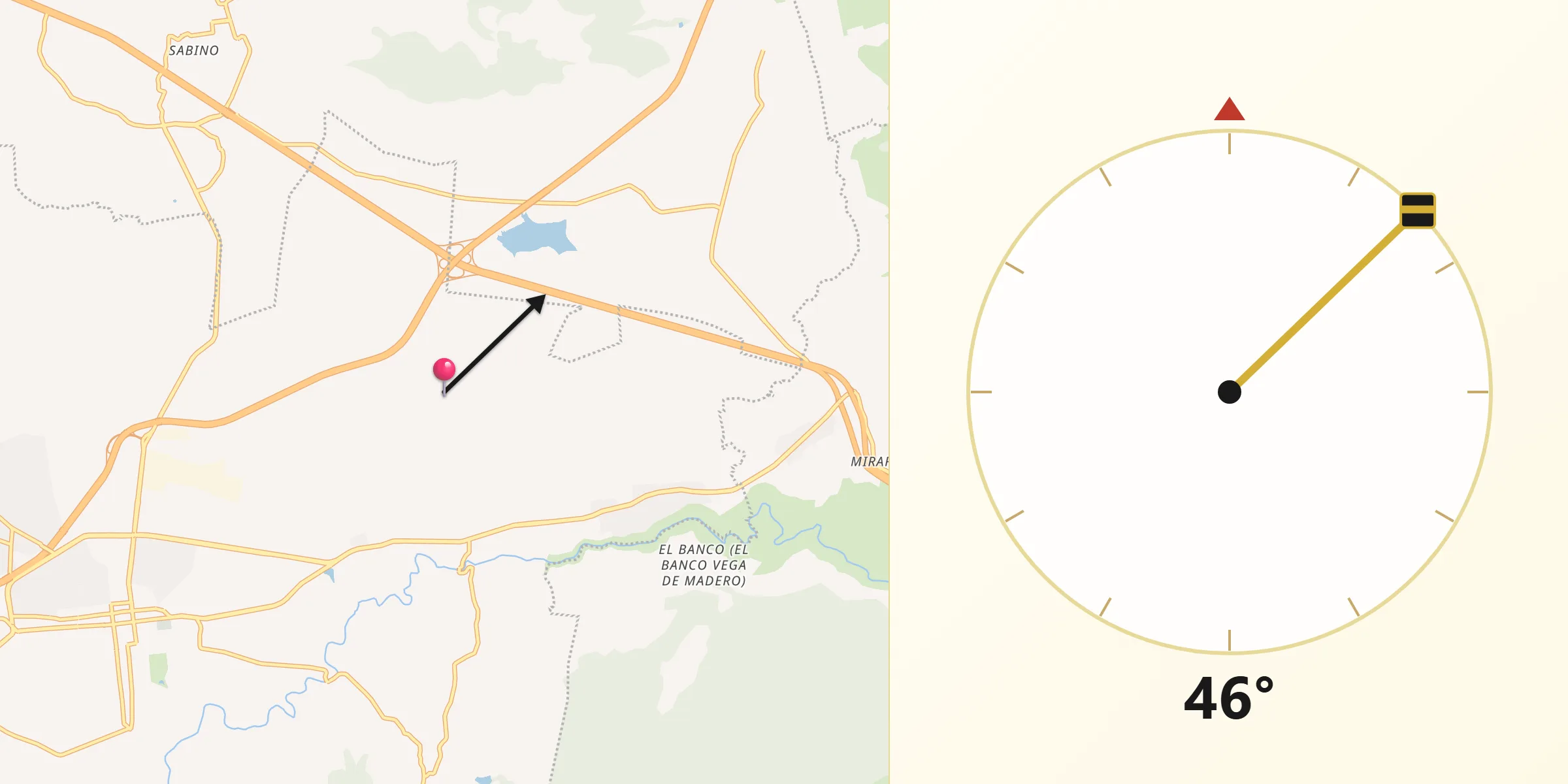 Dirección de la Qibla desde San Pablo Huantepec