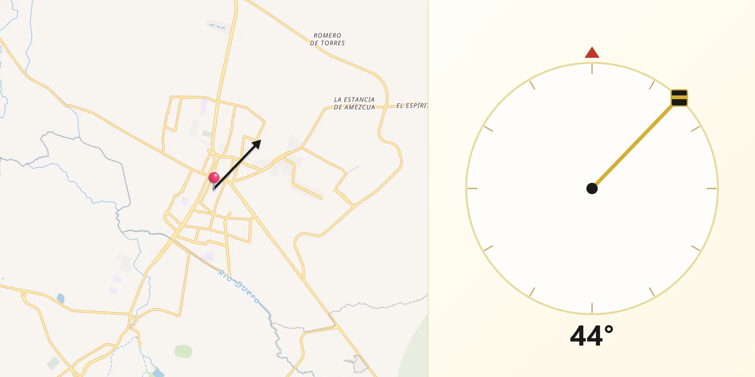 Dirección de la Qibla desde Zamora