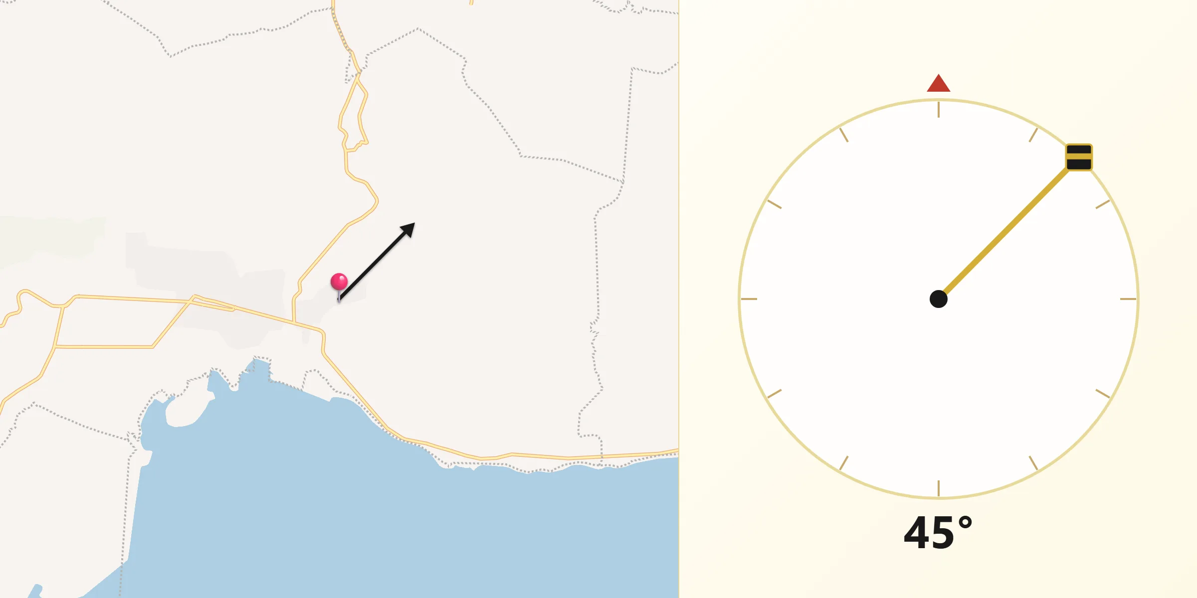 Dirección de la Qibla desde San José Cuaro