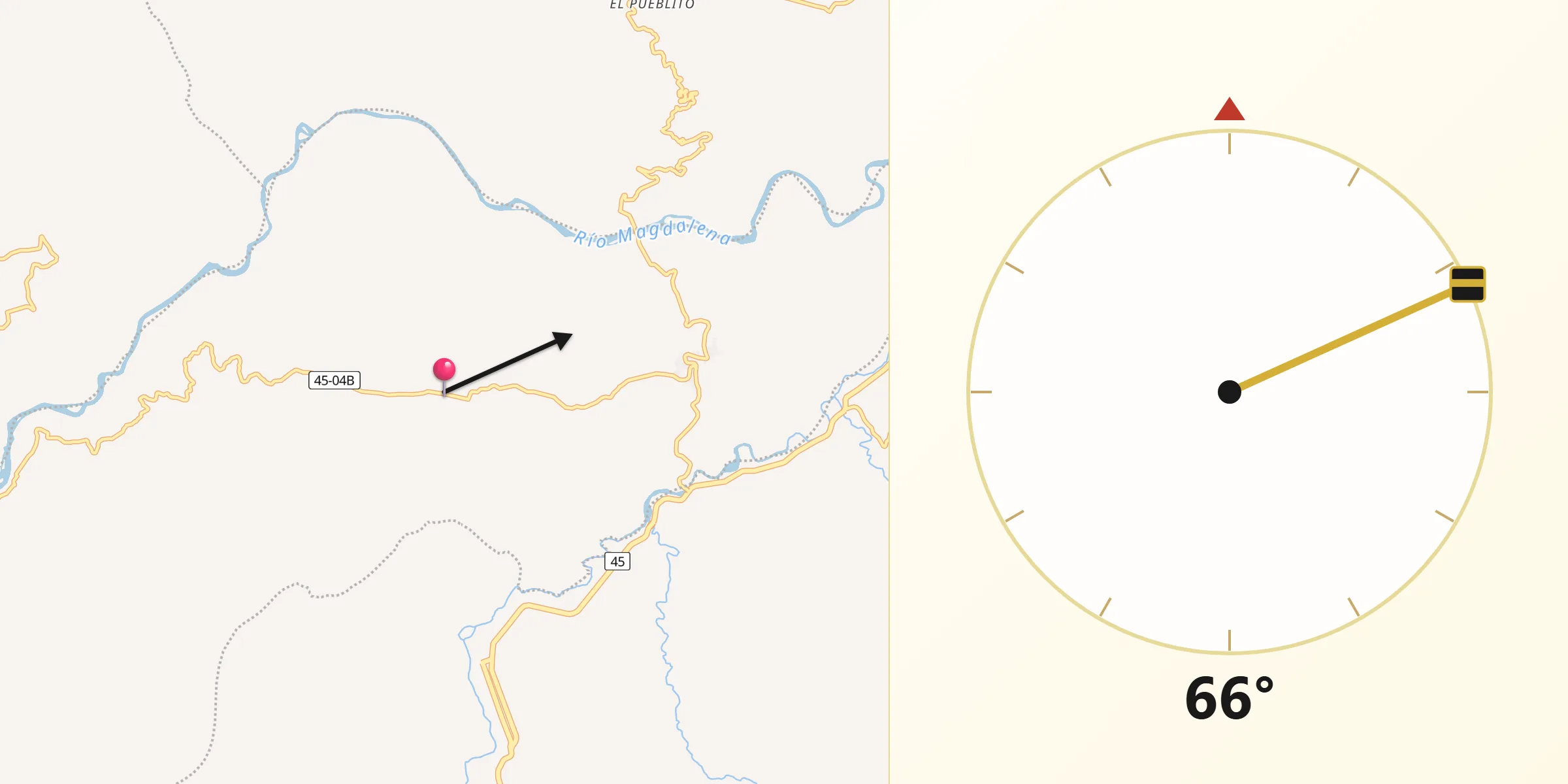 Dirección de la Qibla desde Elias