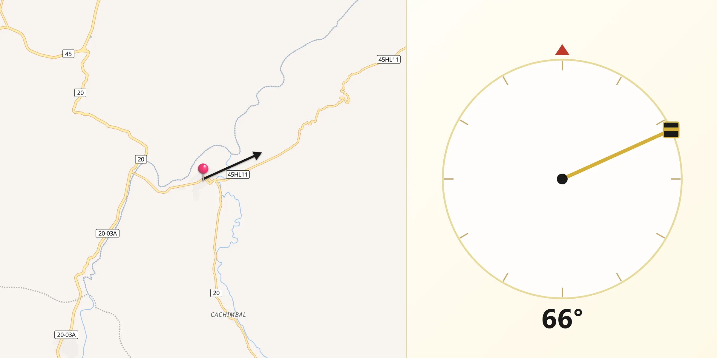 Dirección de la Qibla desde Guadalupe