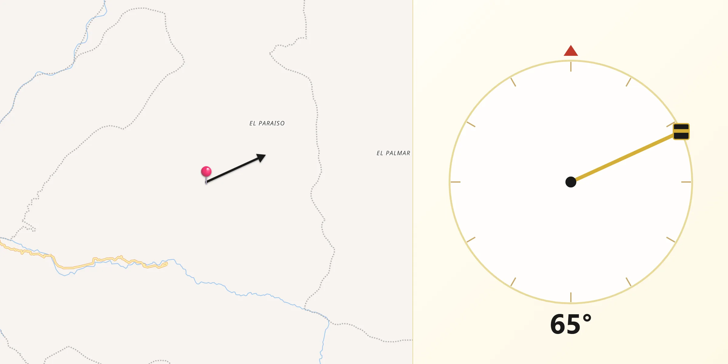 Dirección de la Qibla desde Sucre
