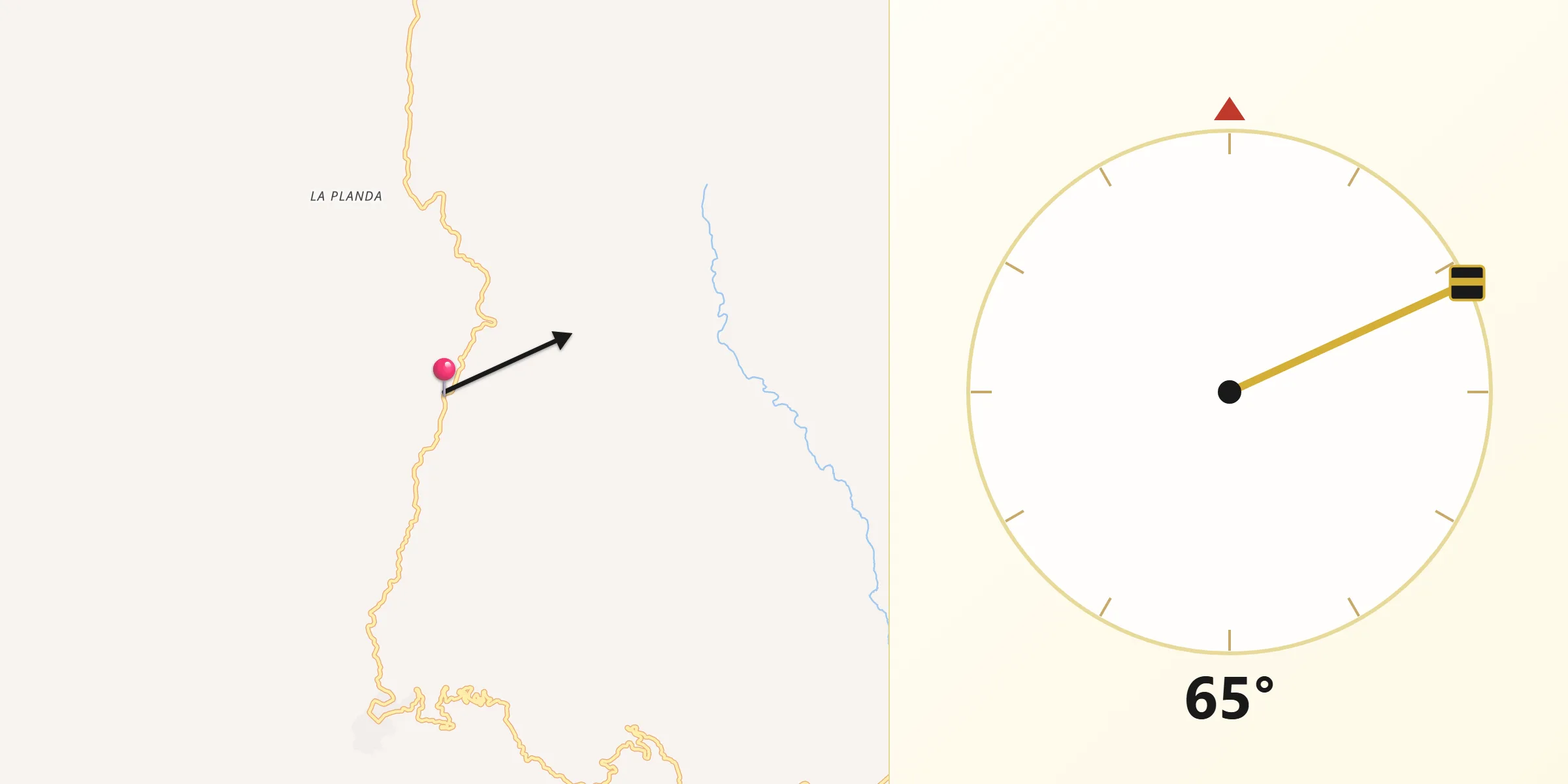 Dirección de la Qibla desde Balboa