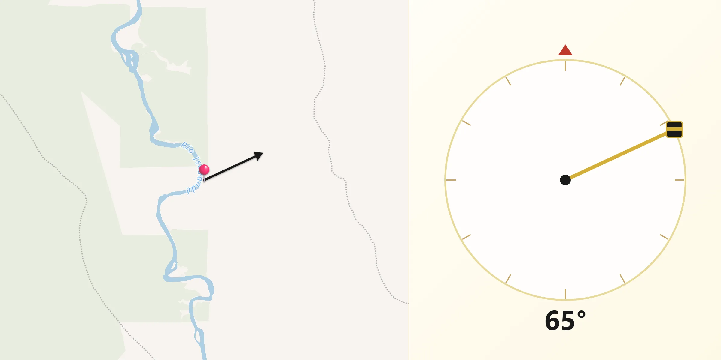 Dirección de la Qibla desde Santa Bárbara