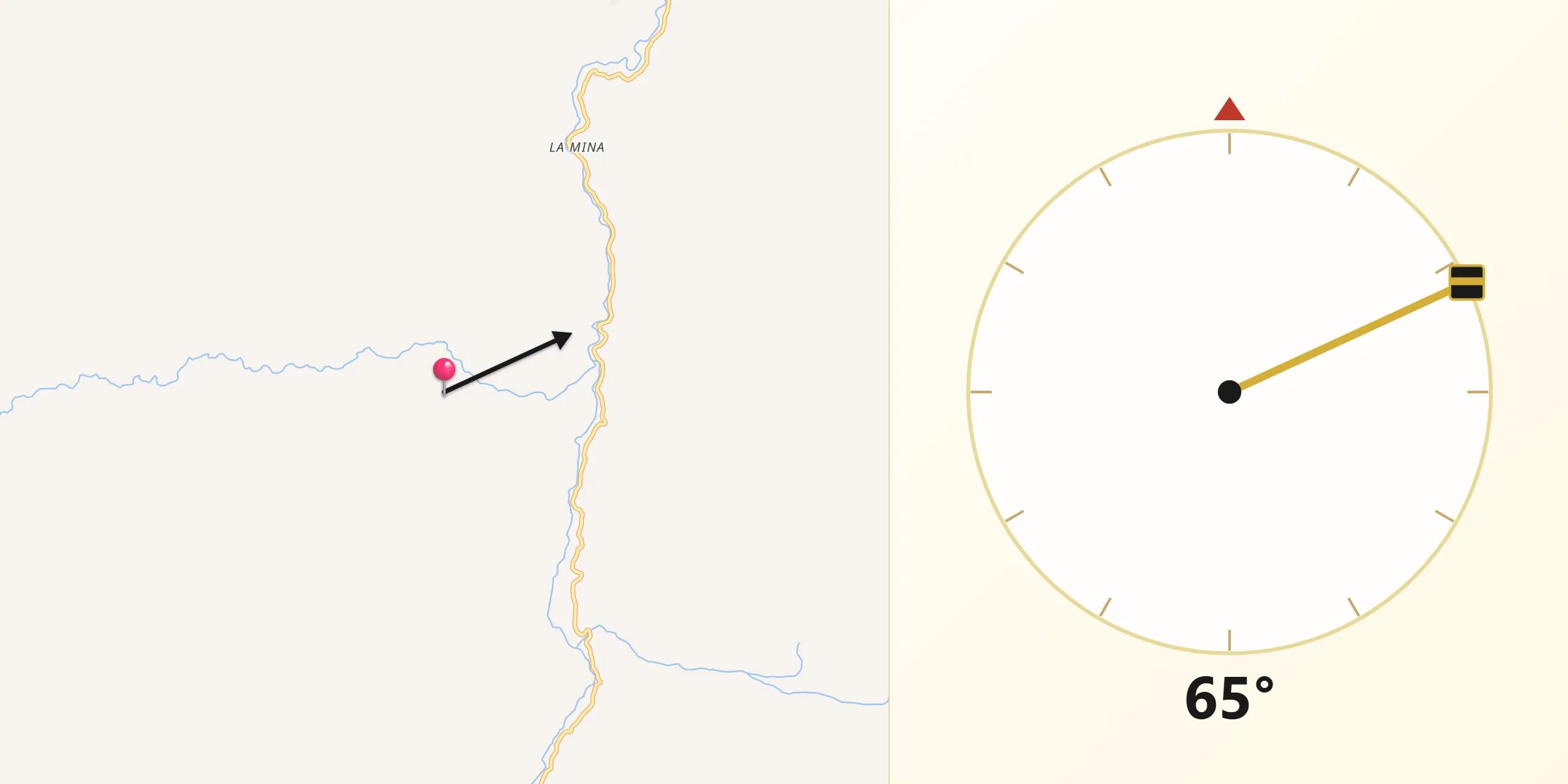 Dirección de la Qibla desde Argelia