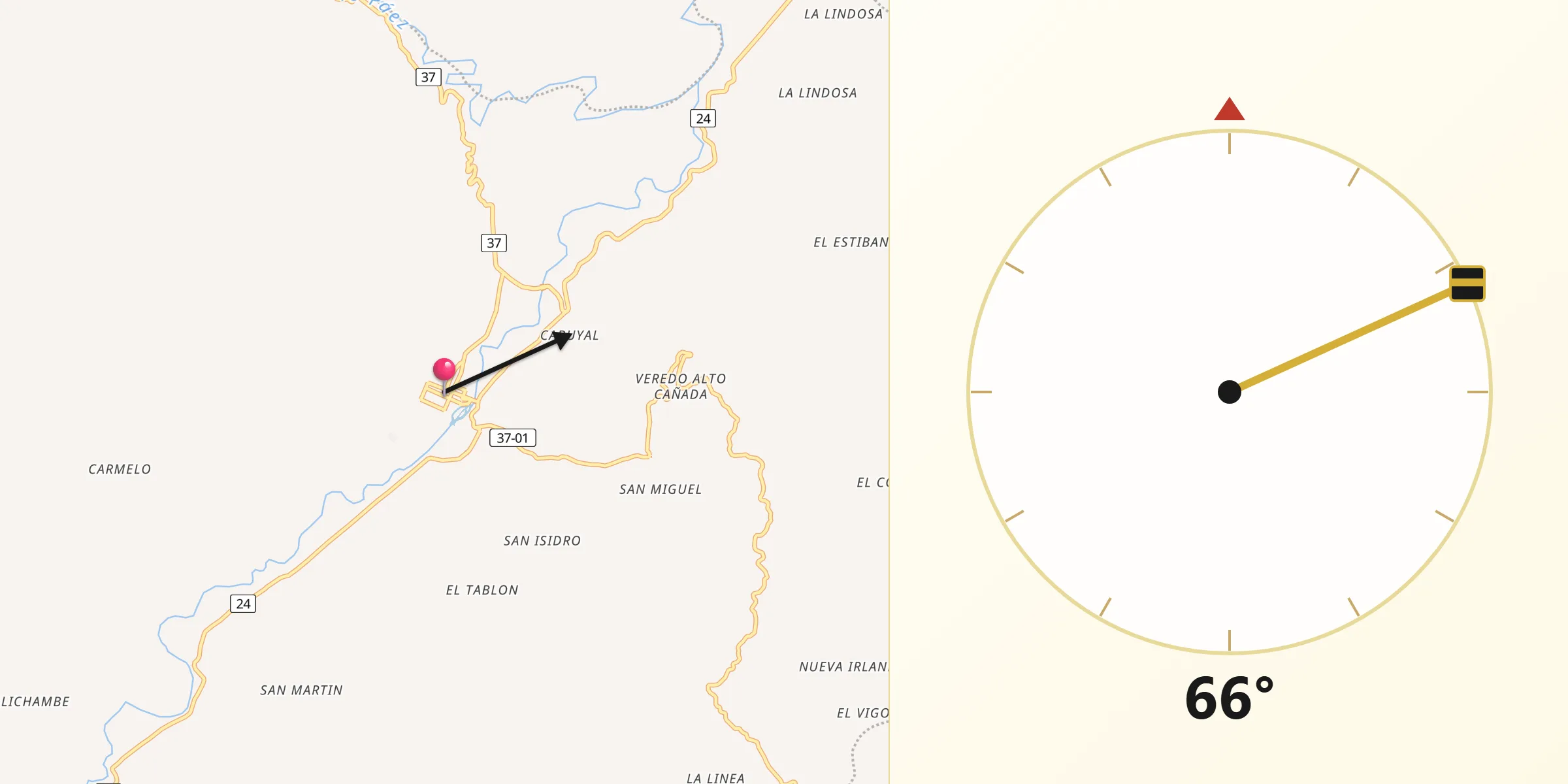 Dirección de la Qibla desde La Plata