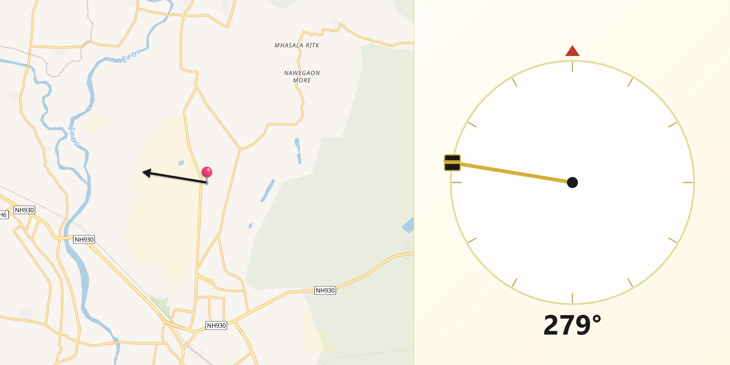 Qibla Direction from Durgapur