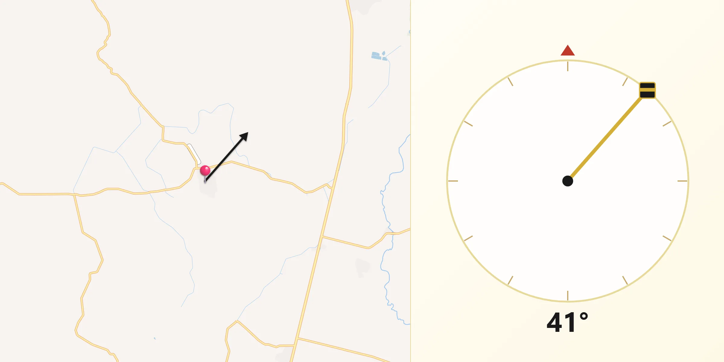 Dirección de la Qibla desde Gargantillo