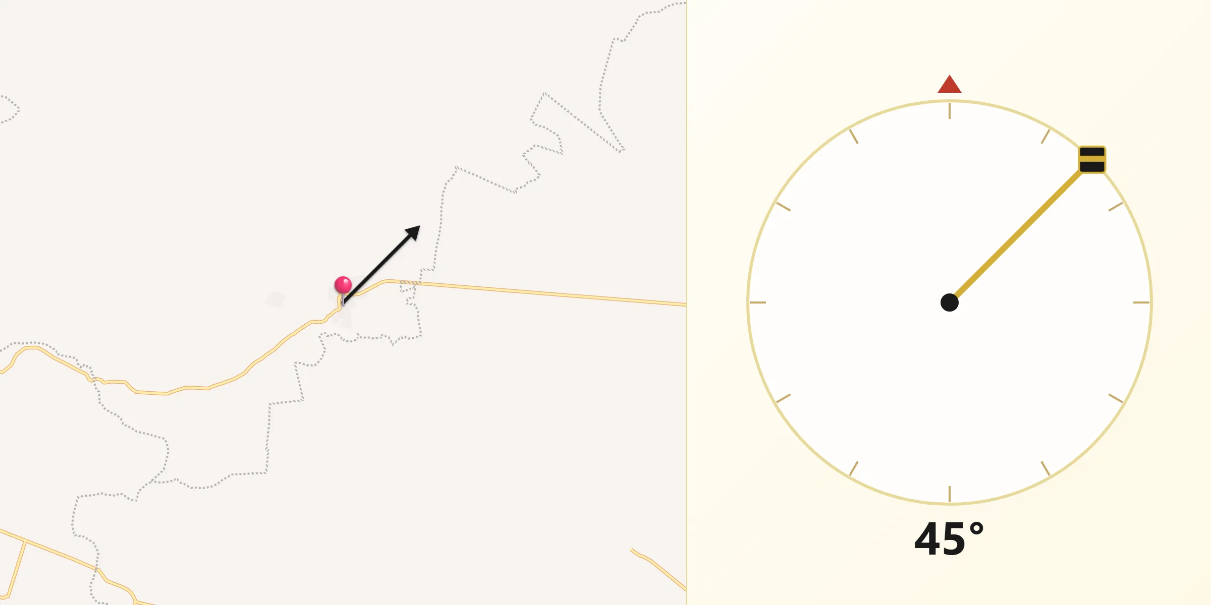 Dirección de la Qibla desde San Pablo Pejo