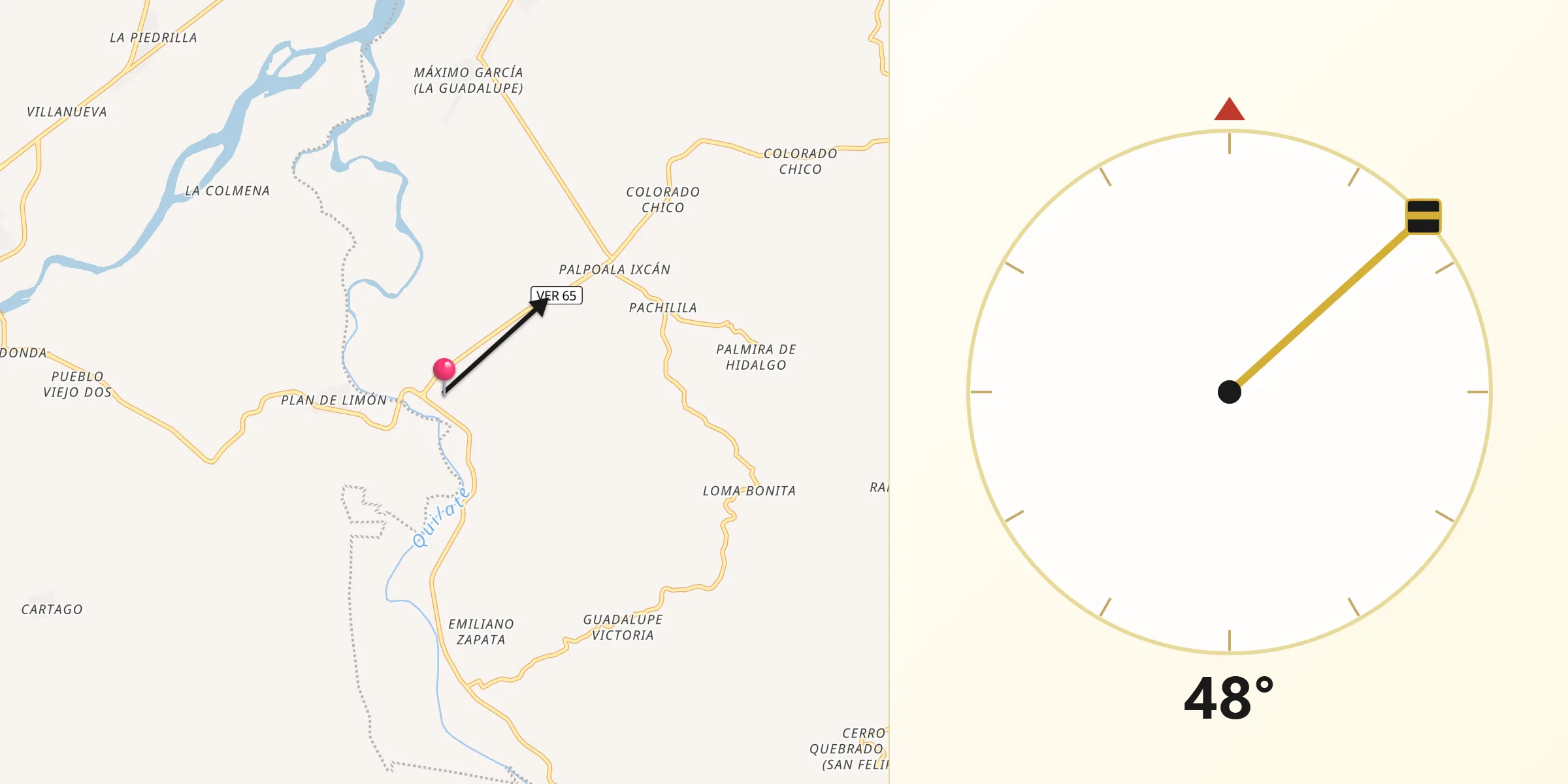 Dirección de la Qibla desde La Libertad