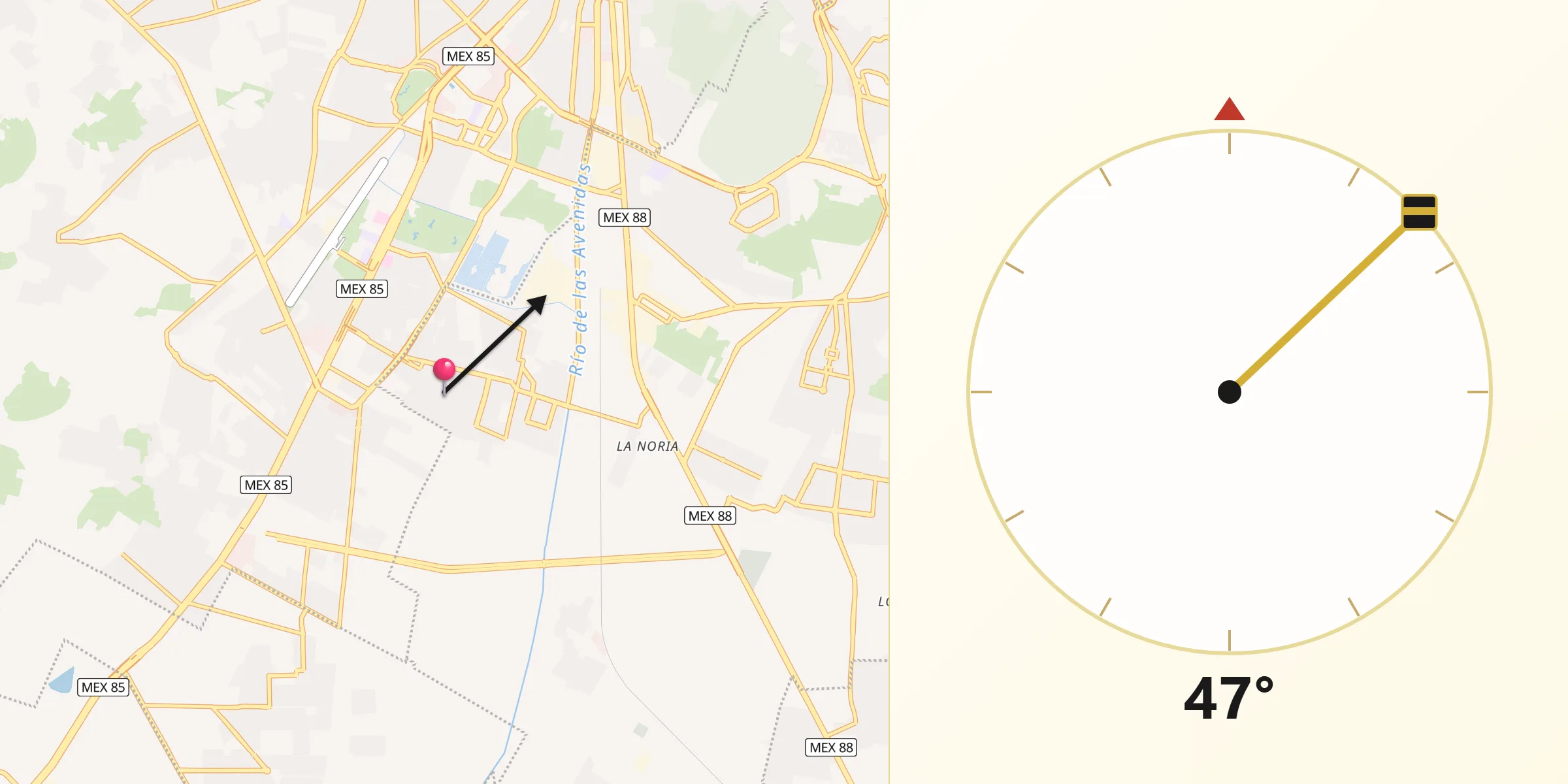 Dirección de la Qibla desde Magisterio Digno