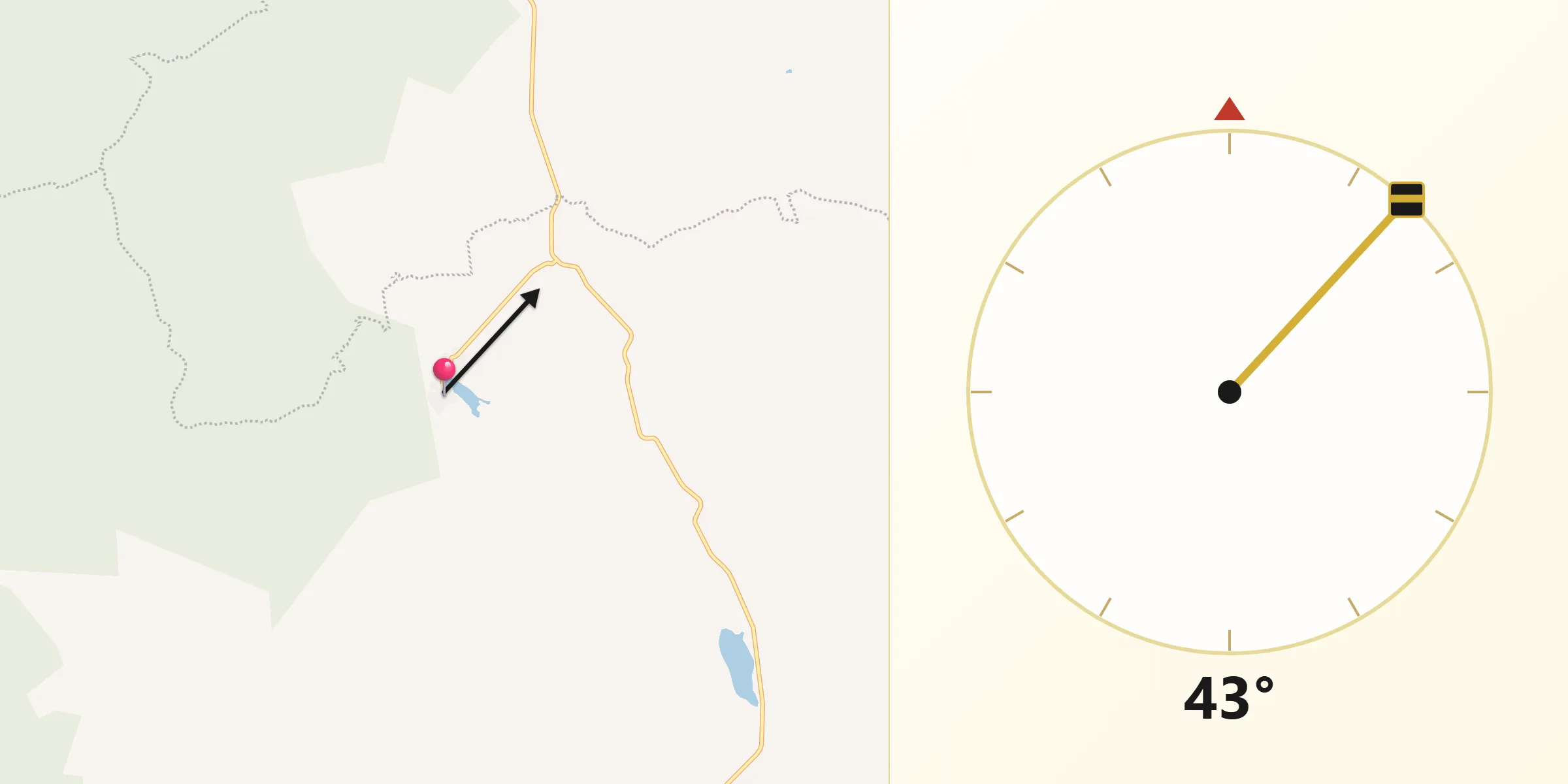 Dirección de la Qibla desde Ferrería de Tula