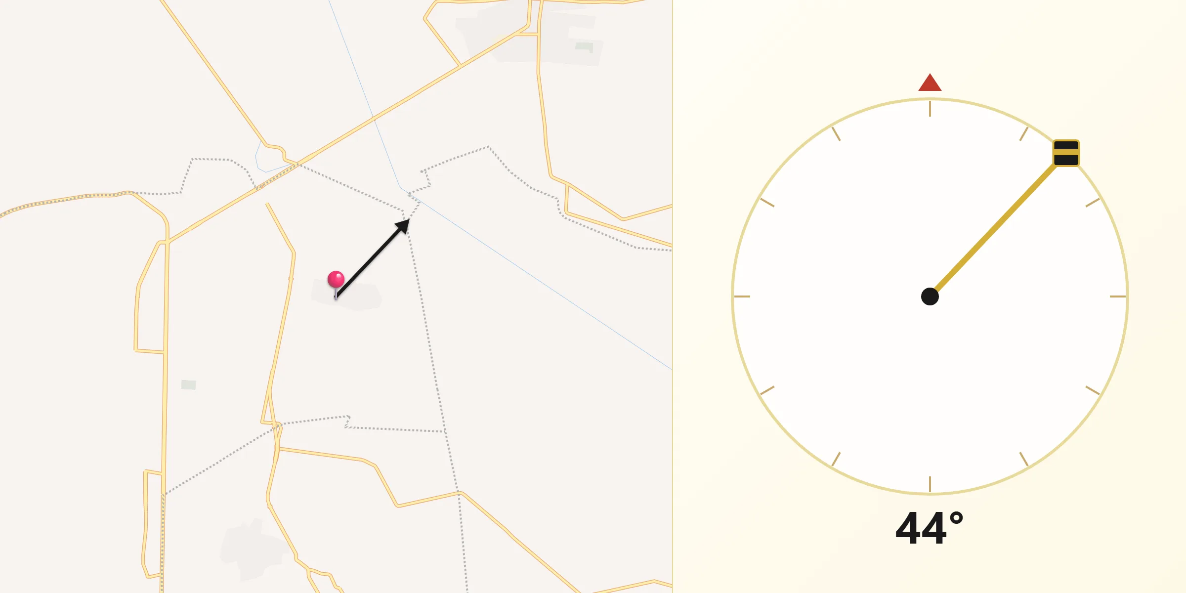 Dirección de la Qibla desde Fraccionamiento San Miguel