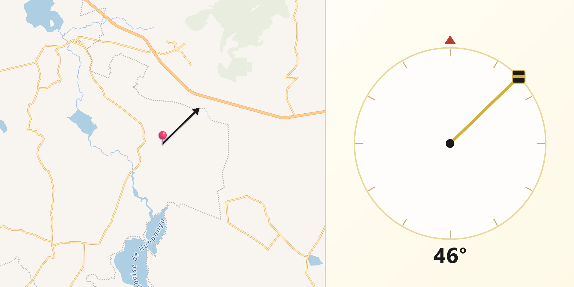 Dirección de la Qibla desde San Martín Ejido