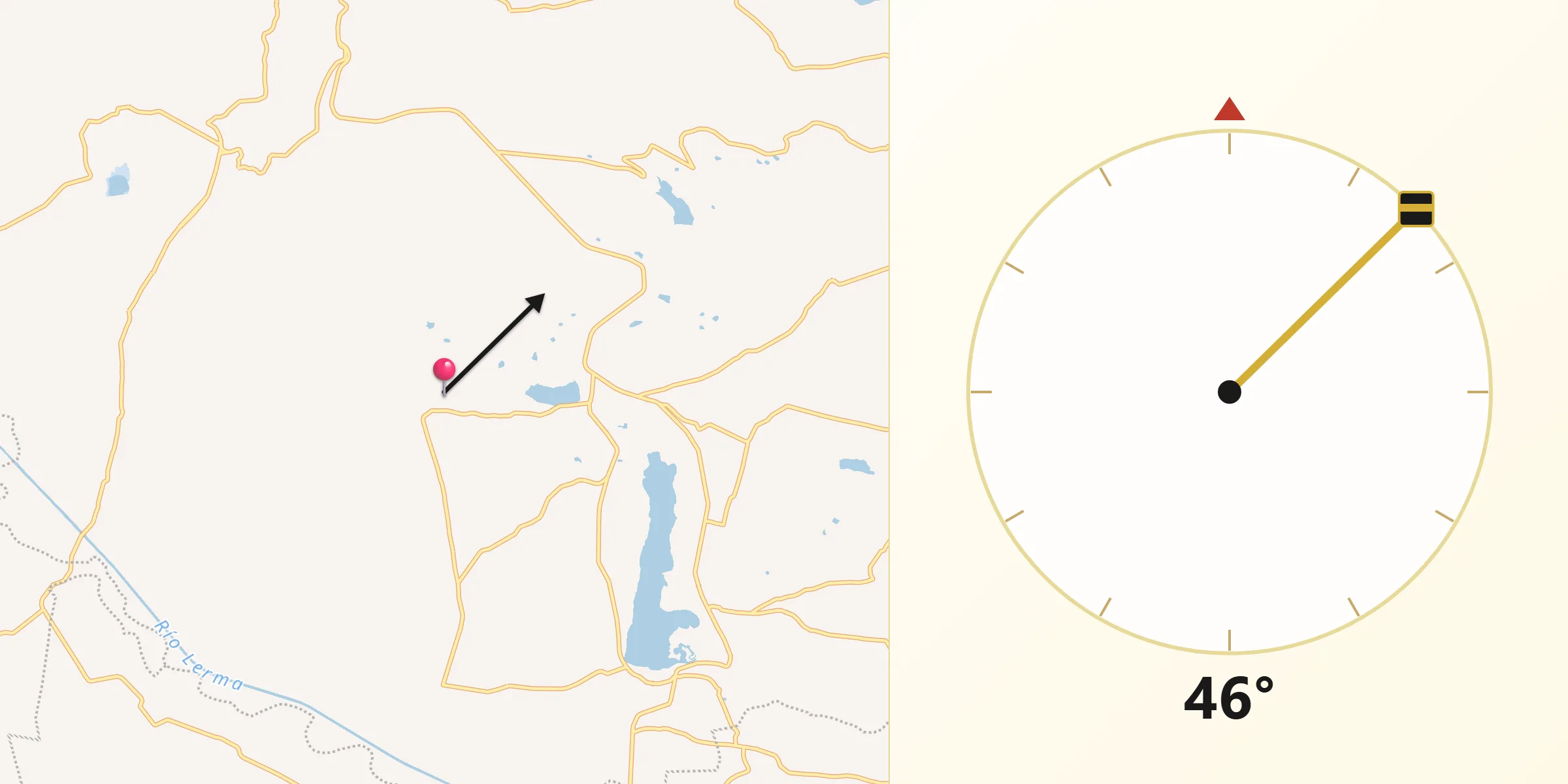 Dirección de la Qibla desde San Nicolás de la Torre