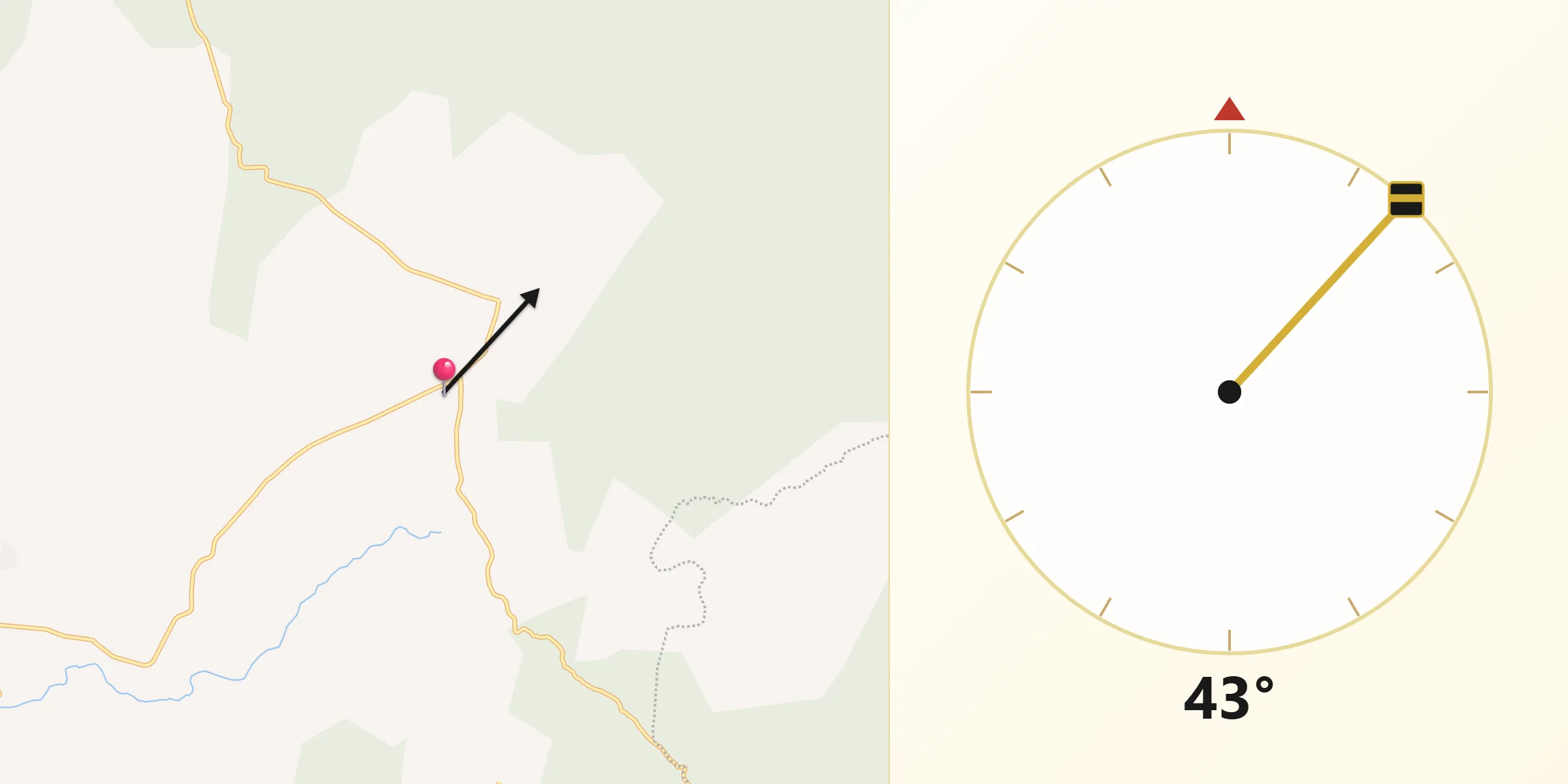 Dirección de la Qibla desde El Ranchito