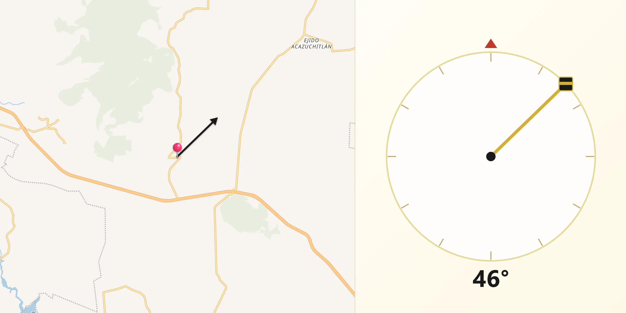 Dirección de la Qibla desde San Martín Tuchicuitlapilco