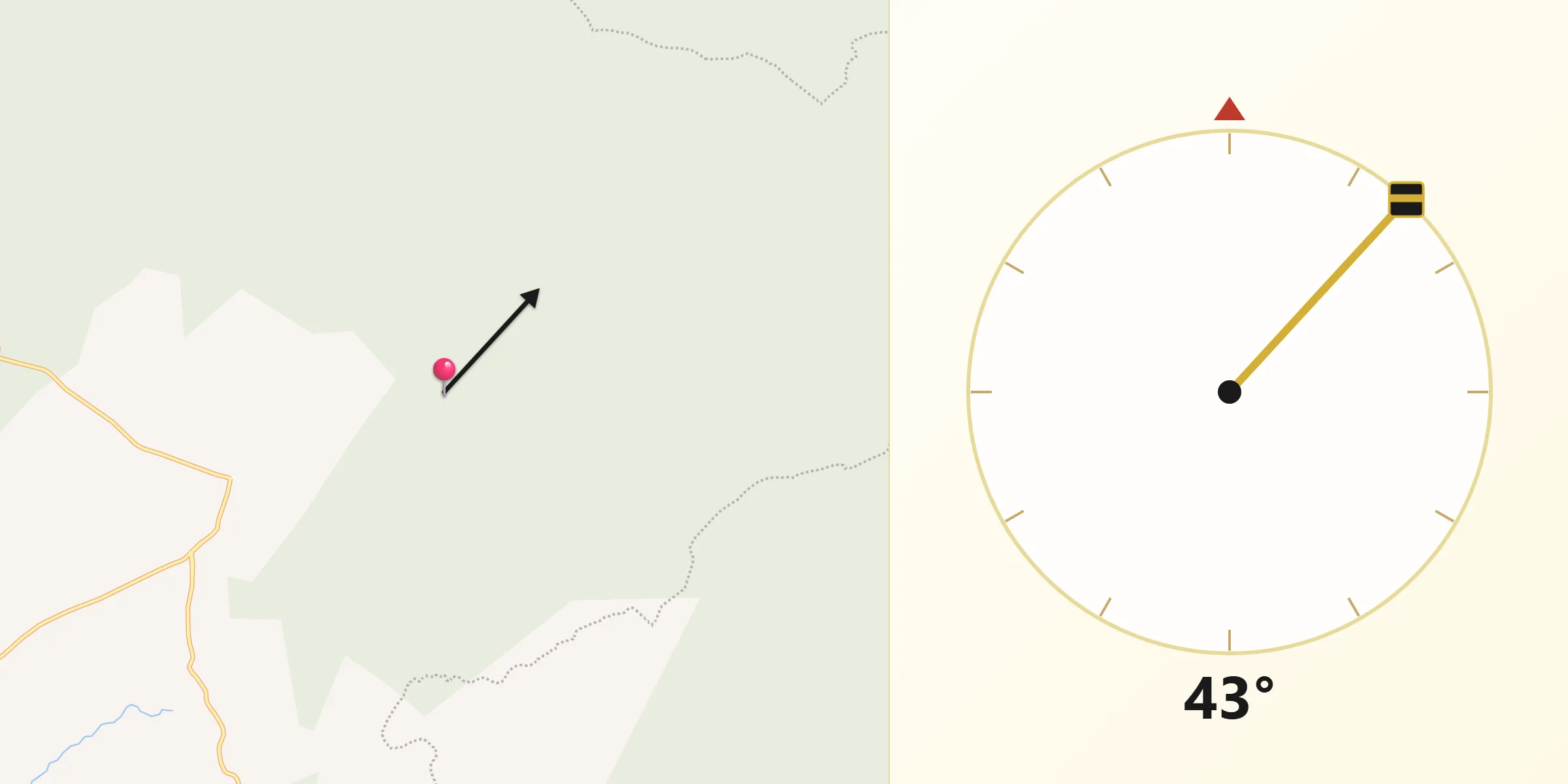Dirección de la Qibla desde Tecolotlán