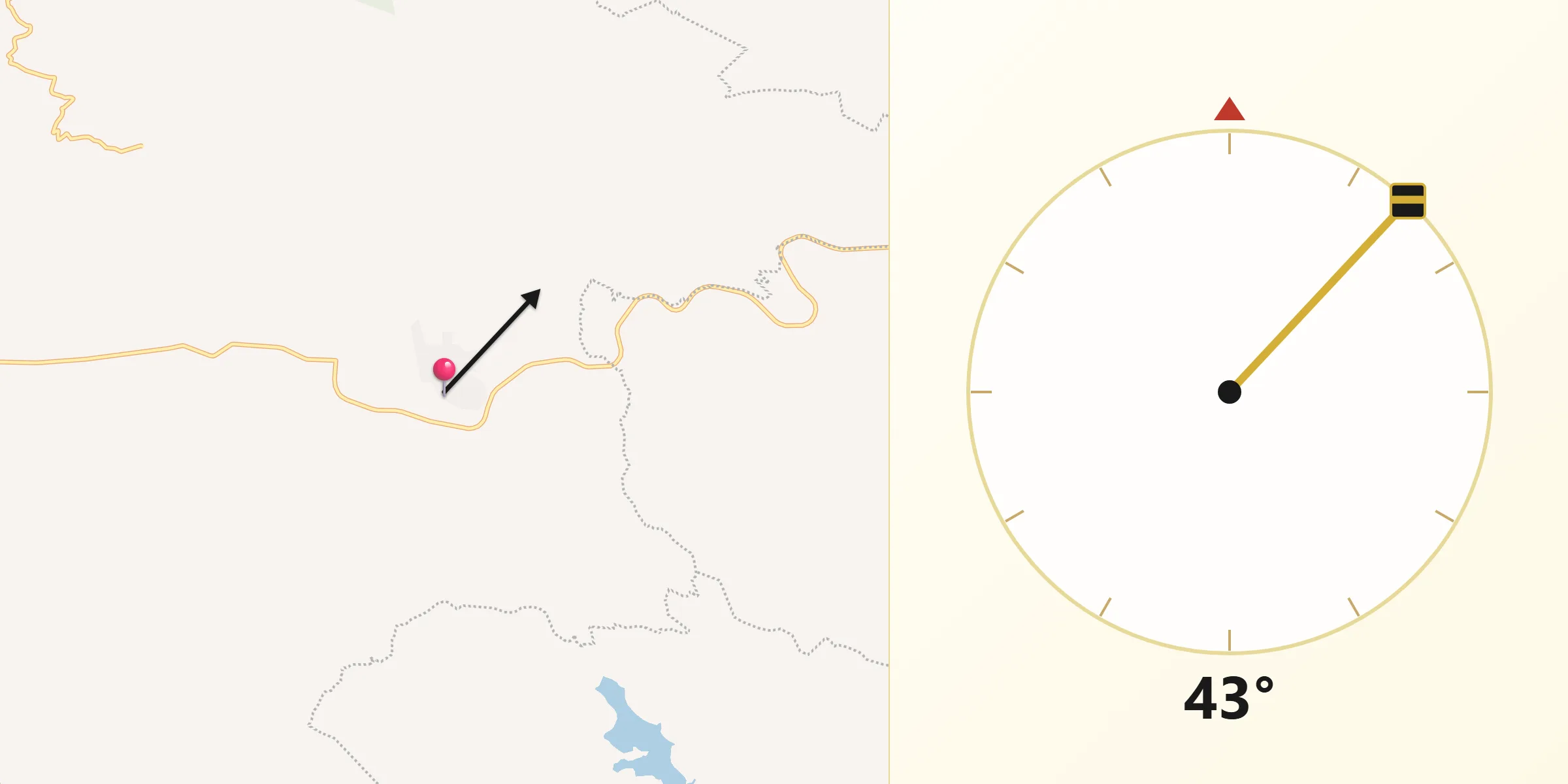 Dirección de la Qibla desde La Rueda