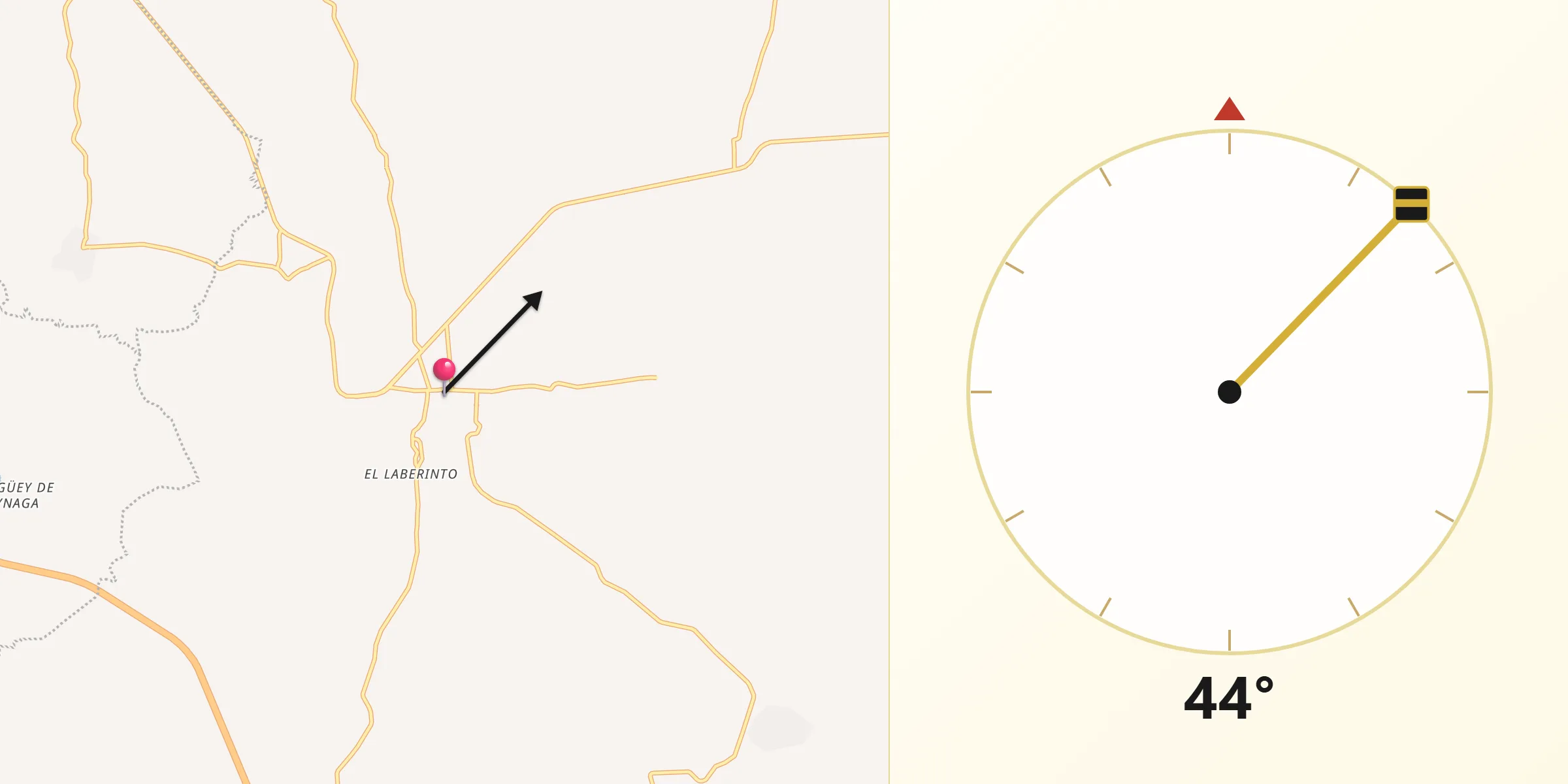 Dirección de la Qibla desde Penjamillo de Degollado