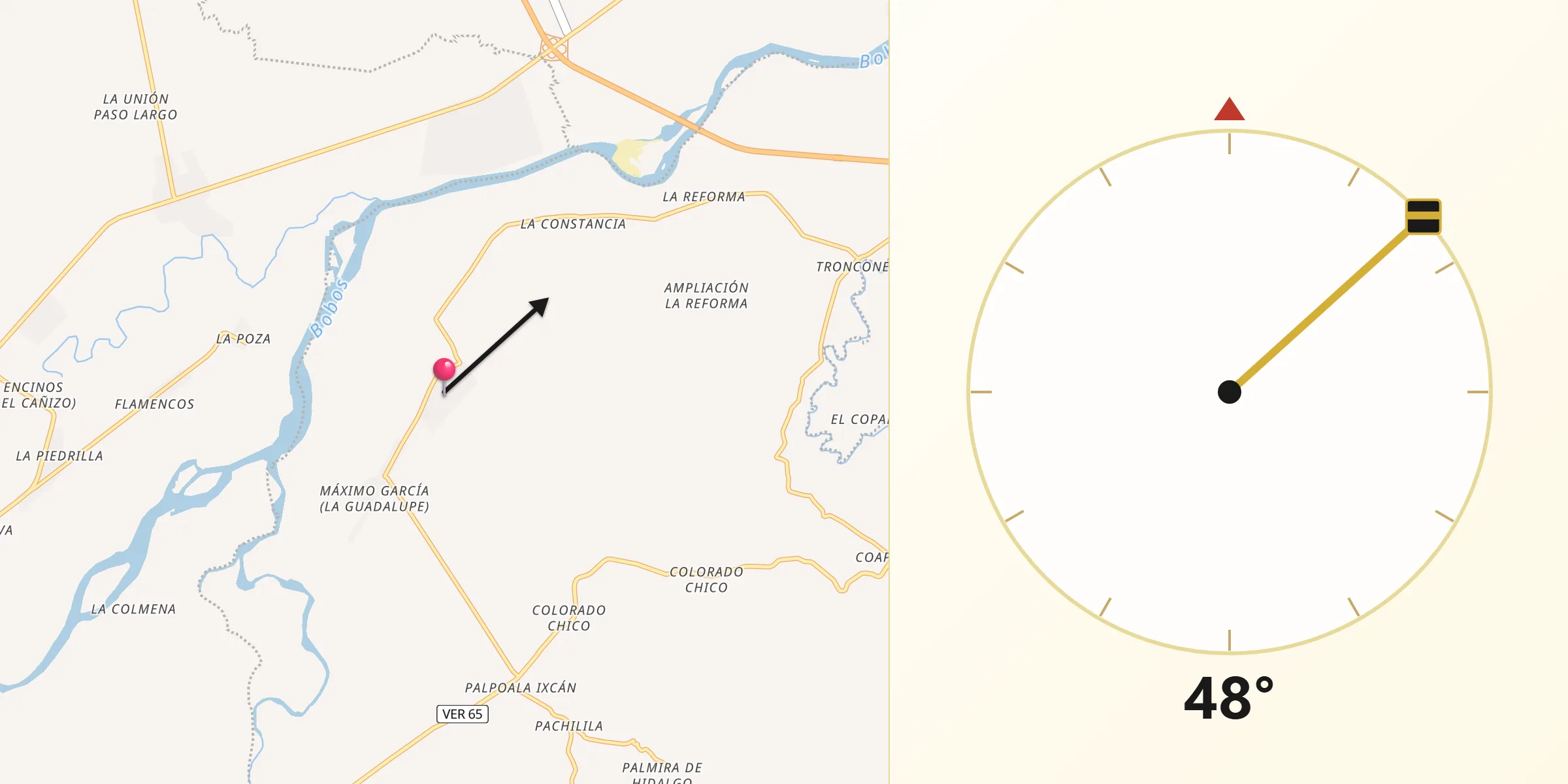 Dirección de la Qibla desde La Defensa