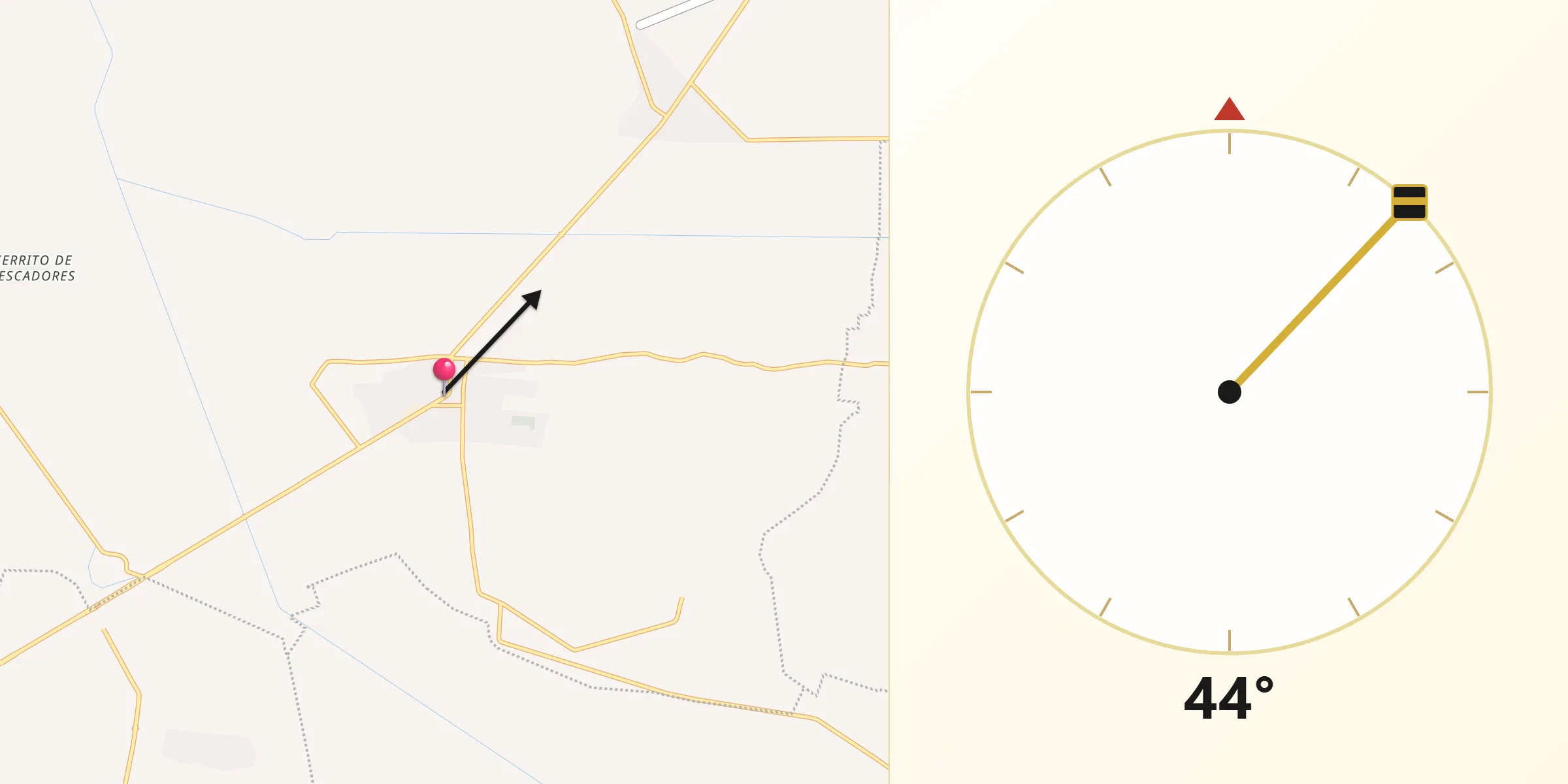 Dirección de la Qibla desde Venustiano Carranza