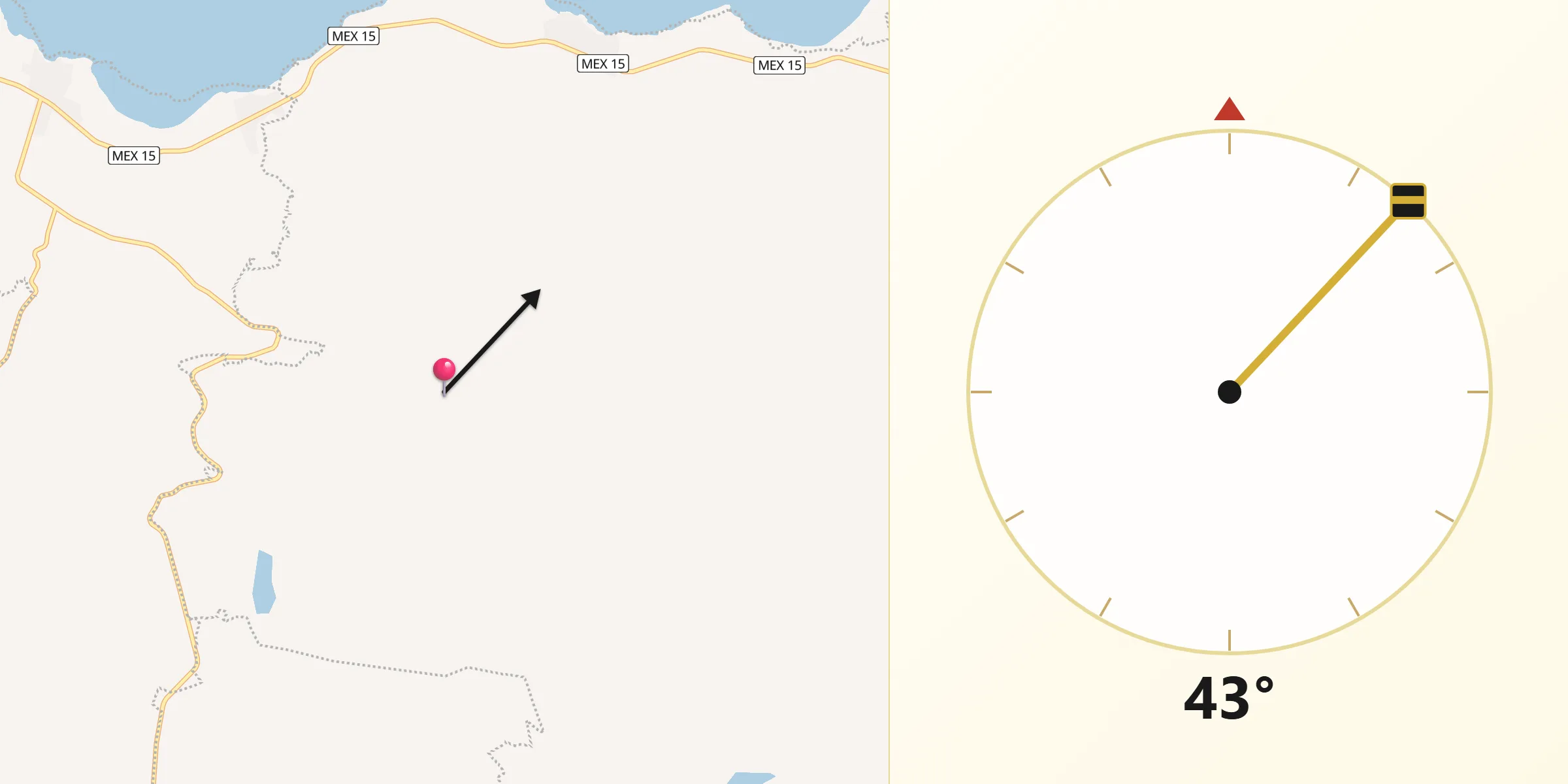 Dirección de la Qibla desde El Refugio Jalisco
