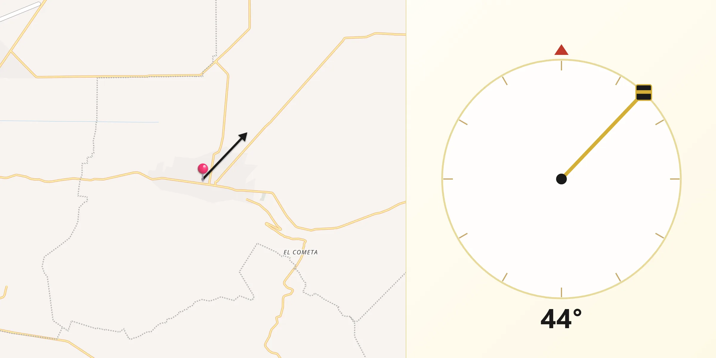 Dirección de la Qibla desde Pajacuarán