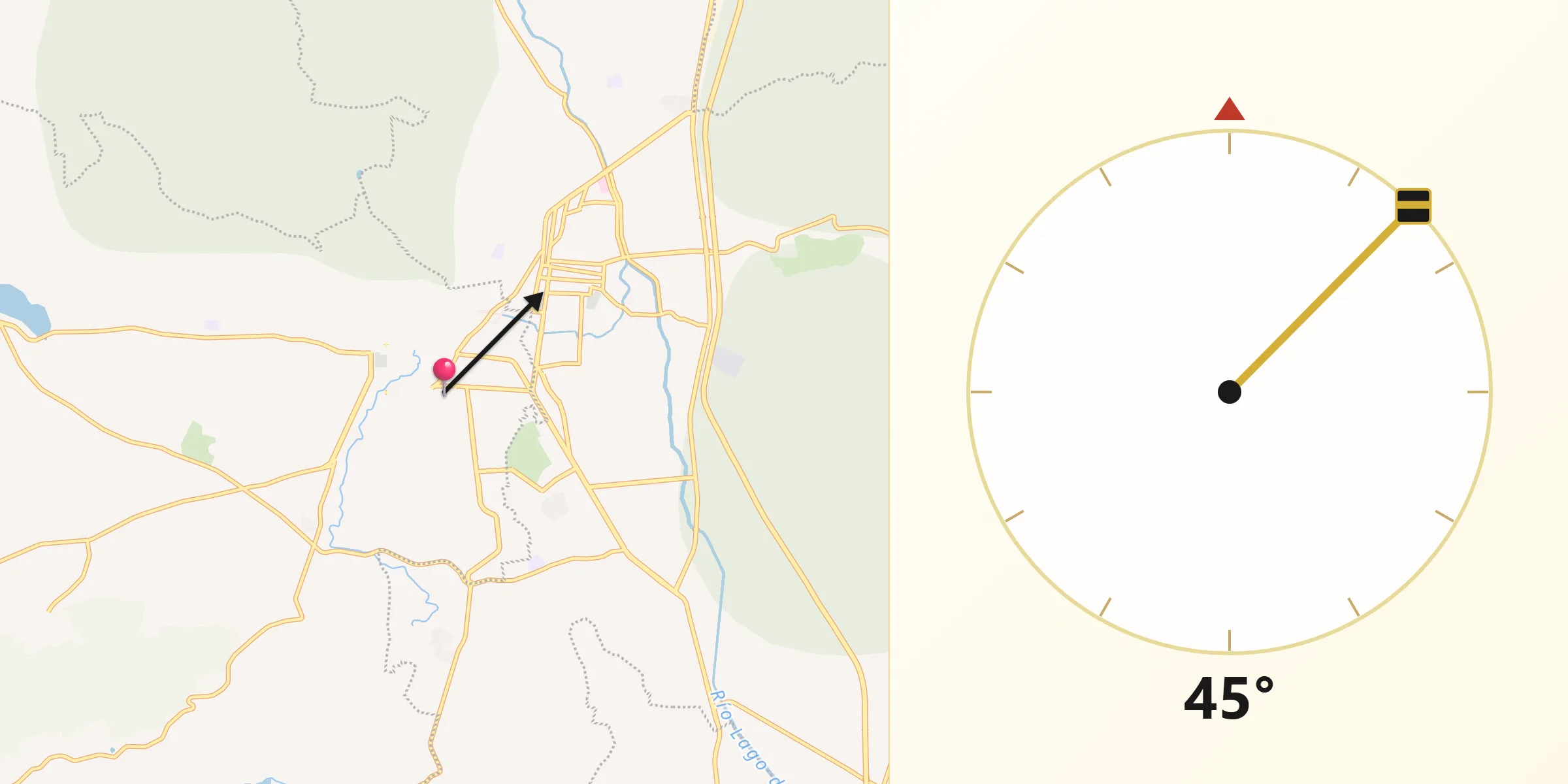 Dirección de la Qibla desde Moroleón