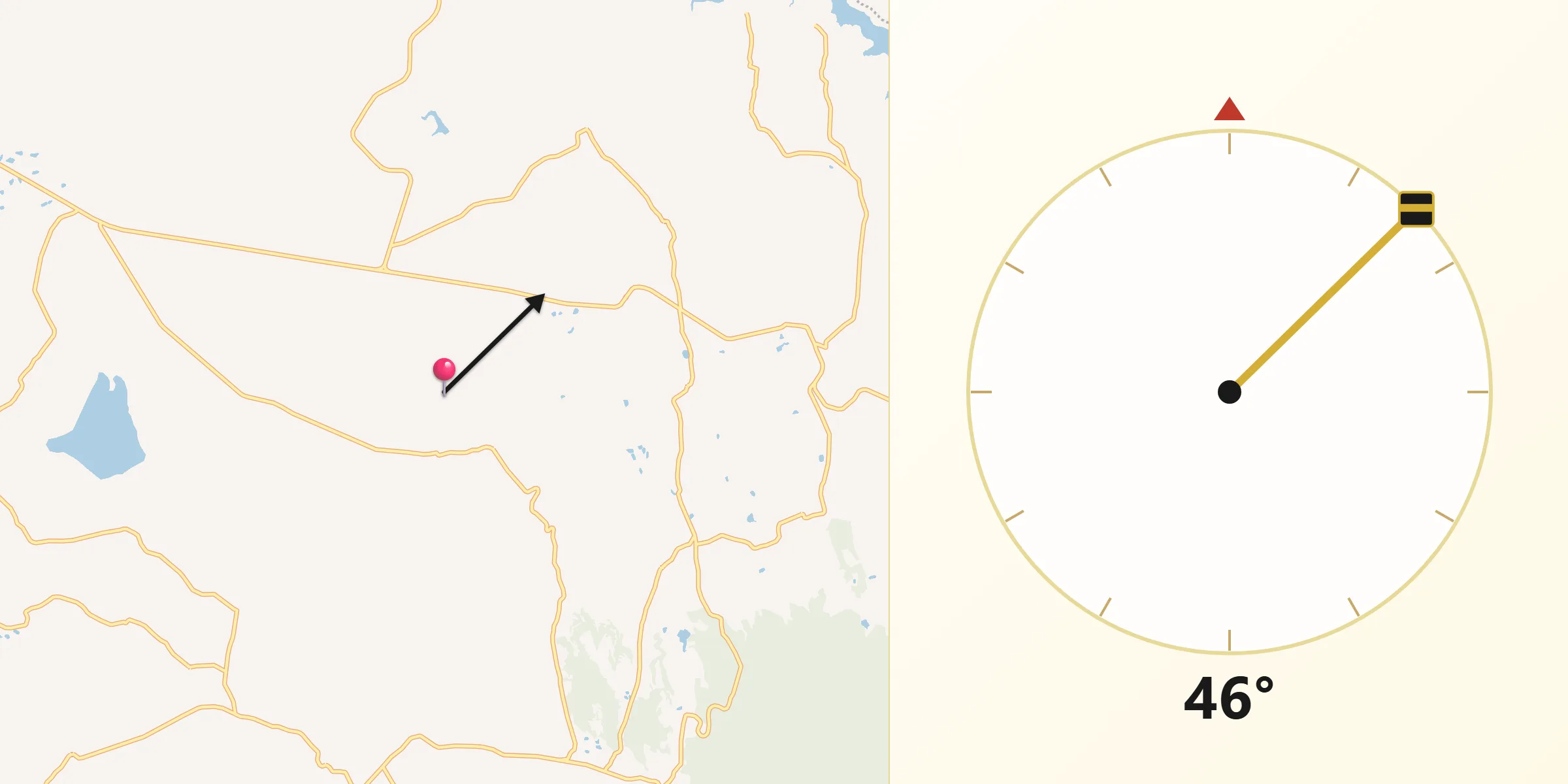 Dirección de la Qibla desde Mesillas