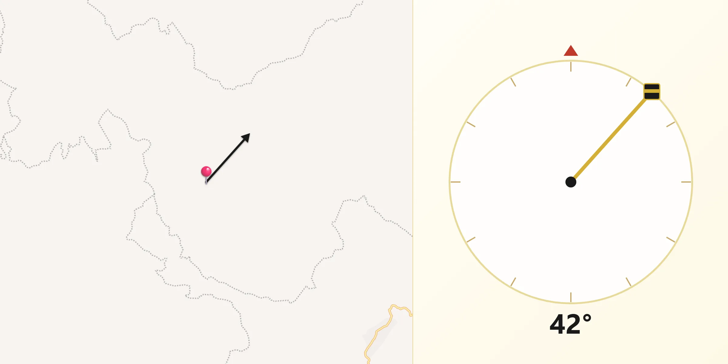 Dirección de la Qibla desde Chilacayote