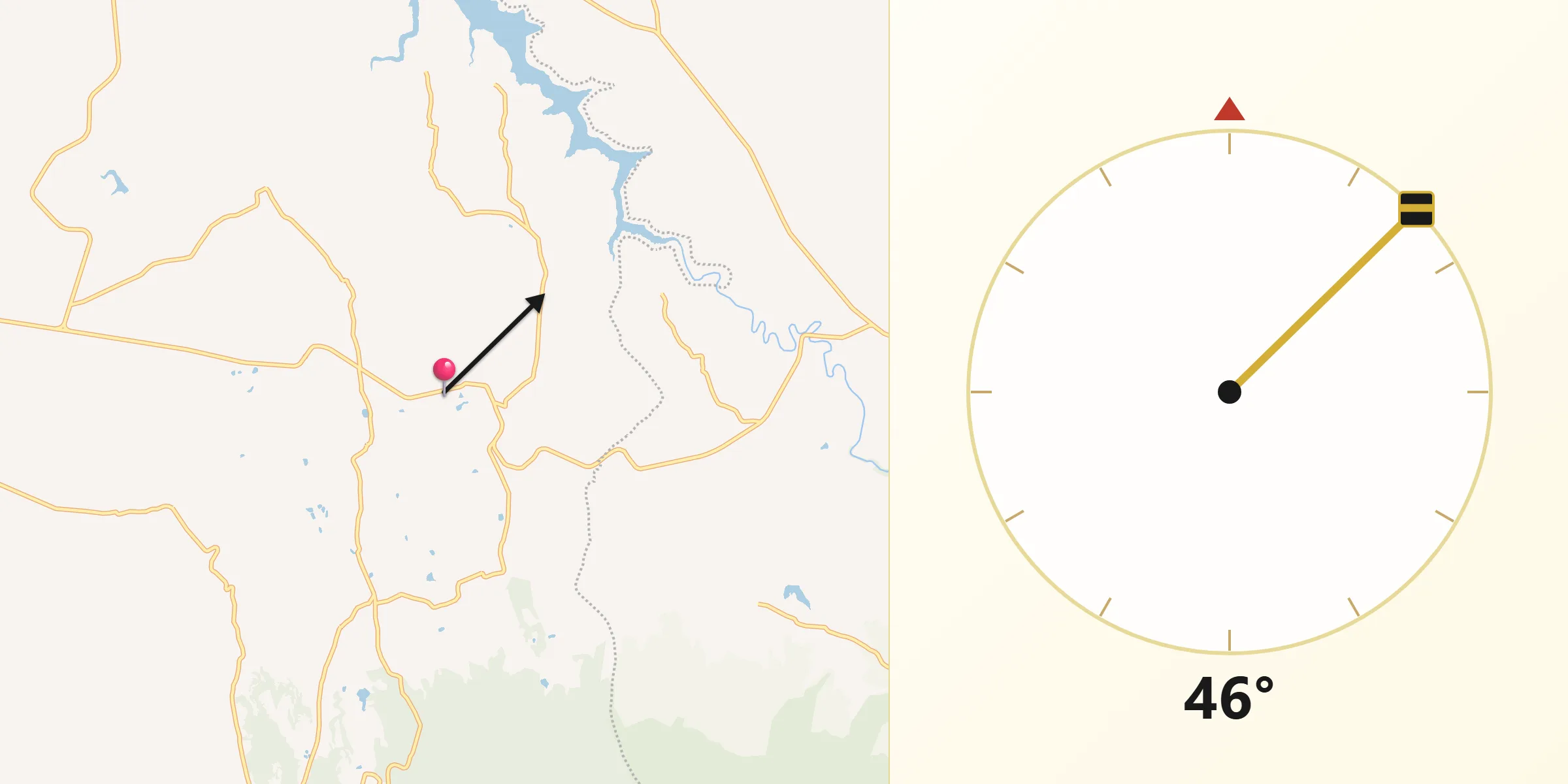 Dirección de la Qibla desde San Ildefonso Tultepec