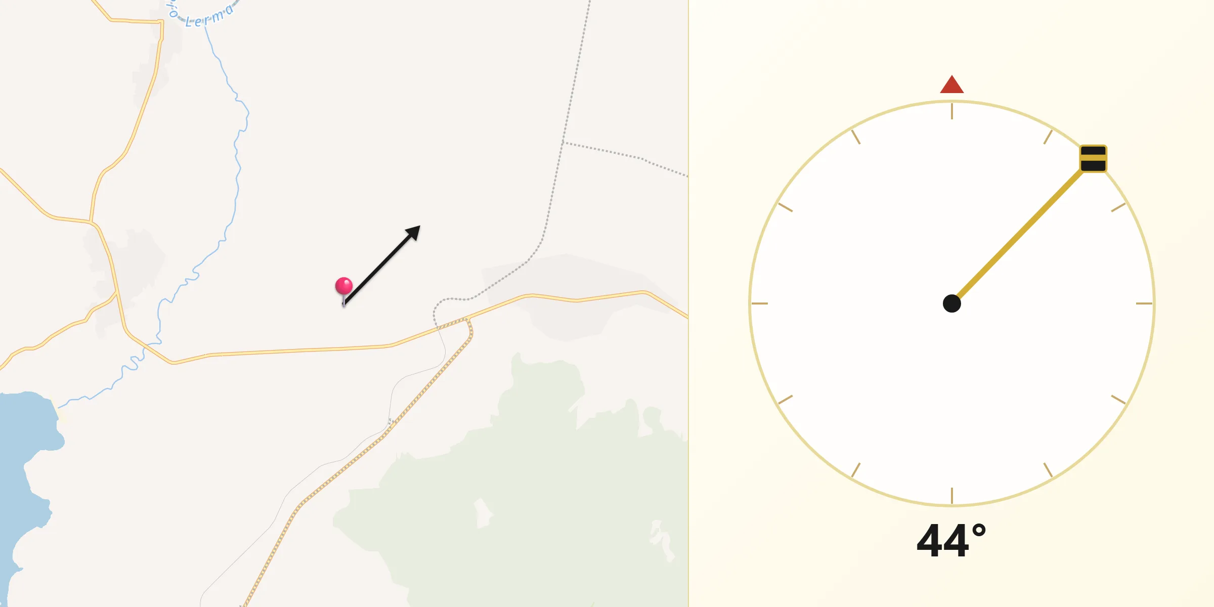 Dirección de la Qibla desde El Maluco