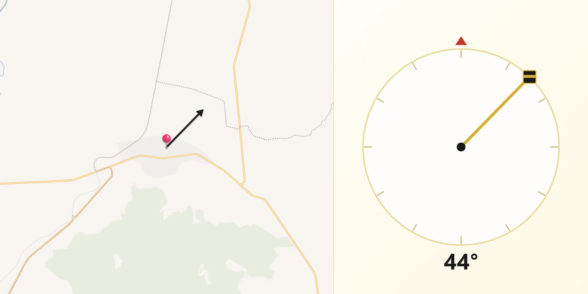 Dirección de la Qibla desde Villachuato