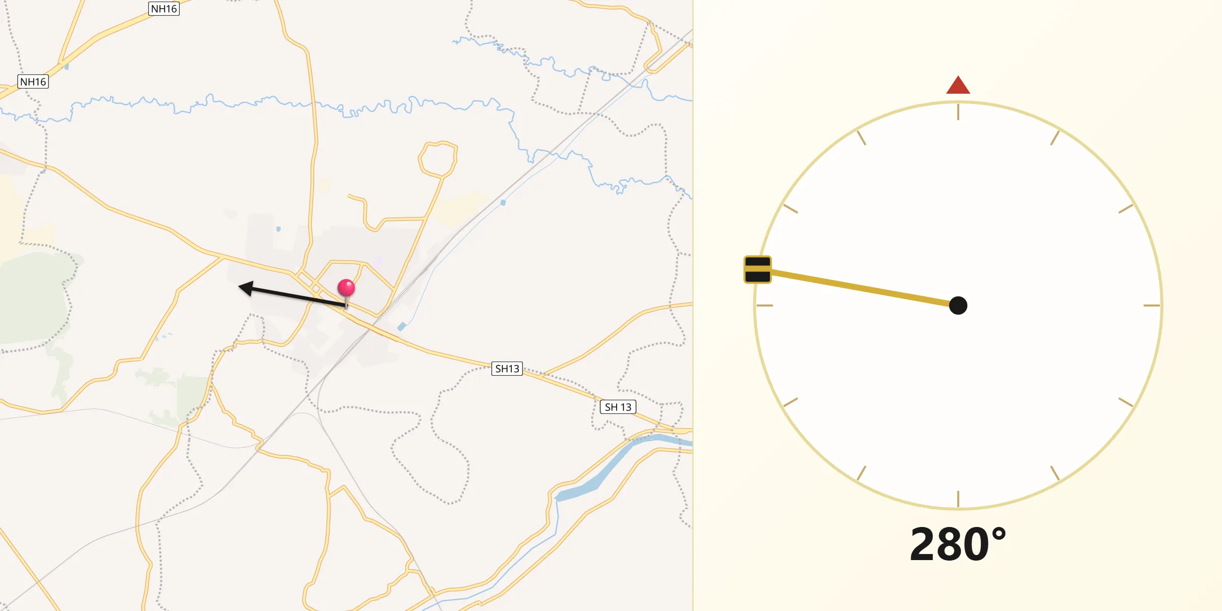 Qibla Direction from Jatani